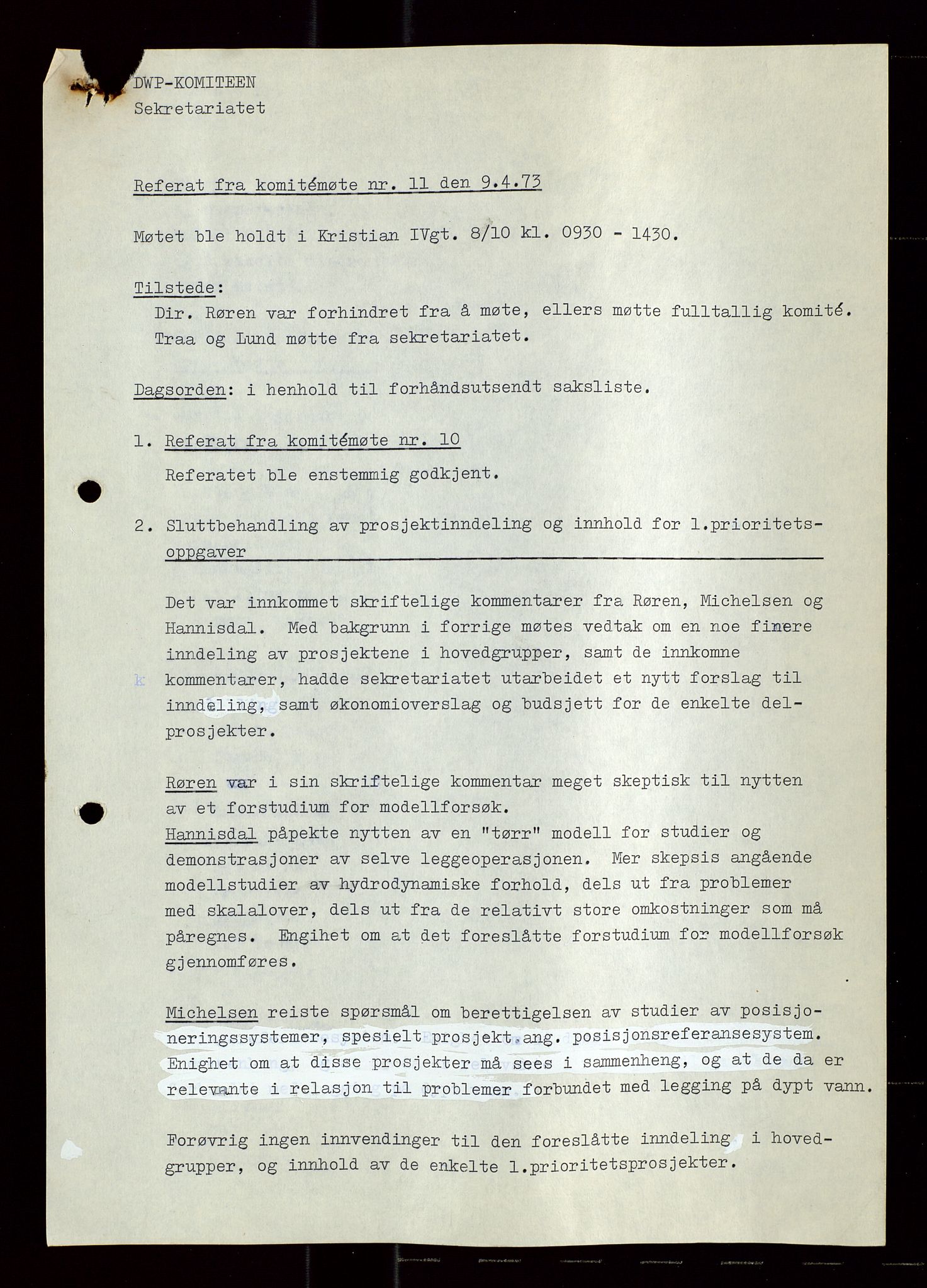 Industridepartementet, Oljekontoret, AV/SAST-A-101348/Di/L0004: DWP, møter, komite`møter, 761 forskning/teknologi, 1972-1975, p. 153