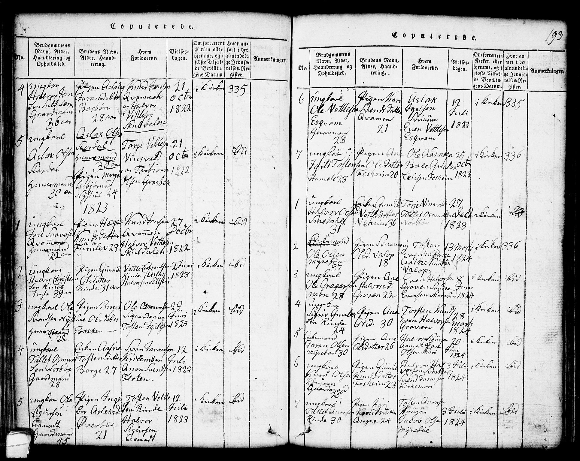 Seljord kirkebøker, SAKO/A-20/G/Gc/L0001: Parish register (copy) no. III 1, 1815-1849, p. 193