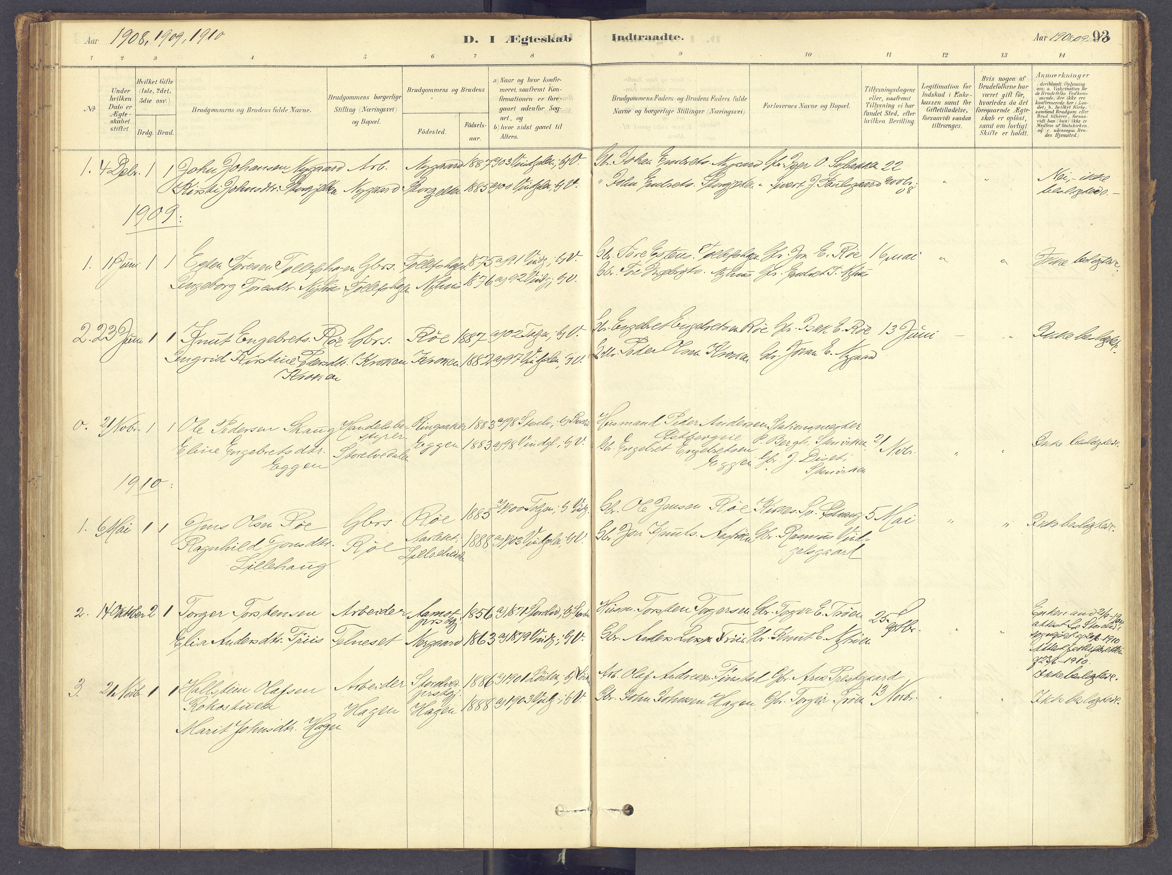 Tolga prestekontor, SAH/PREST-062/K/L0012: Parish register (official) no. 12, 1877-1925, p. 93