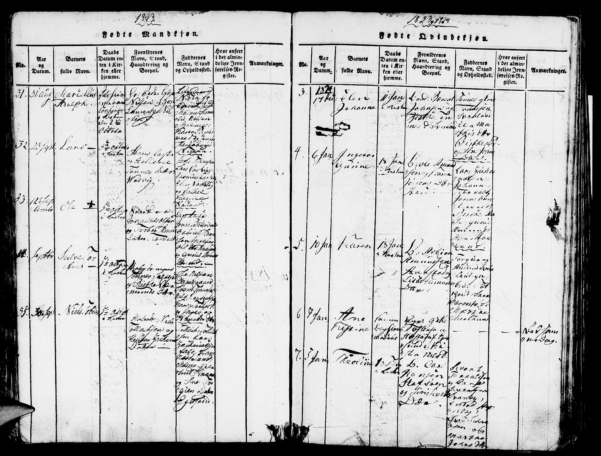 Eigersund sokneprestkontor, AV/SAST-A-101807/001/30/30BA/L0007: Parish register (official) no. A 7, 1815-1827