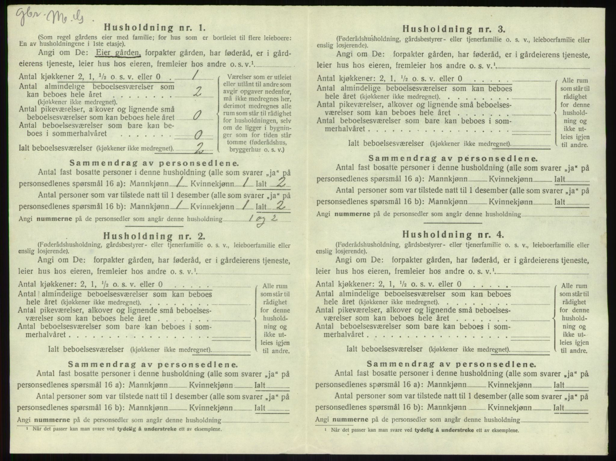 SAB, 1920 census for Leikanger, 1920, p. 694