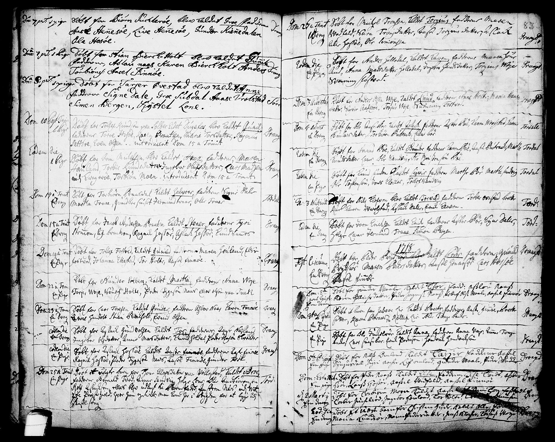 Drangedal kirkebøker, SAKO/A-258/F/Fa/L0001: Parish register (official) no. 1, 1697-1767, p. 83
