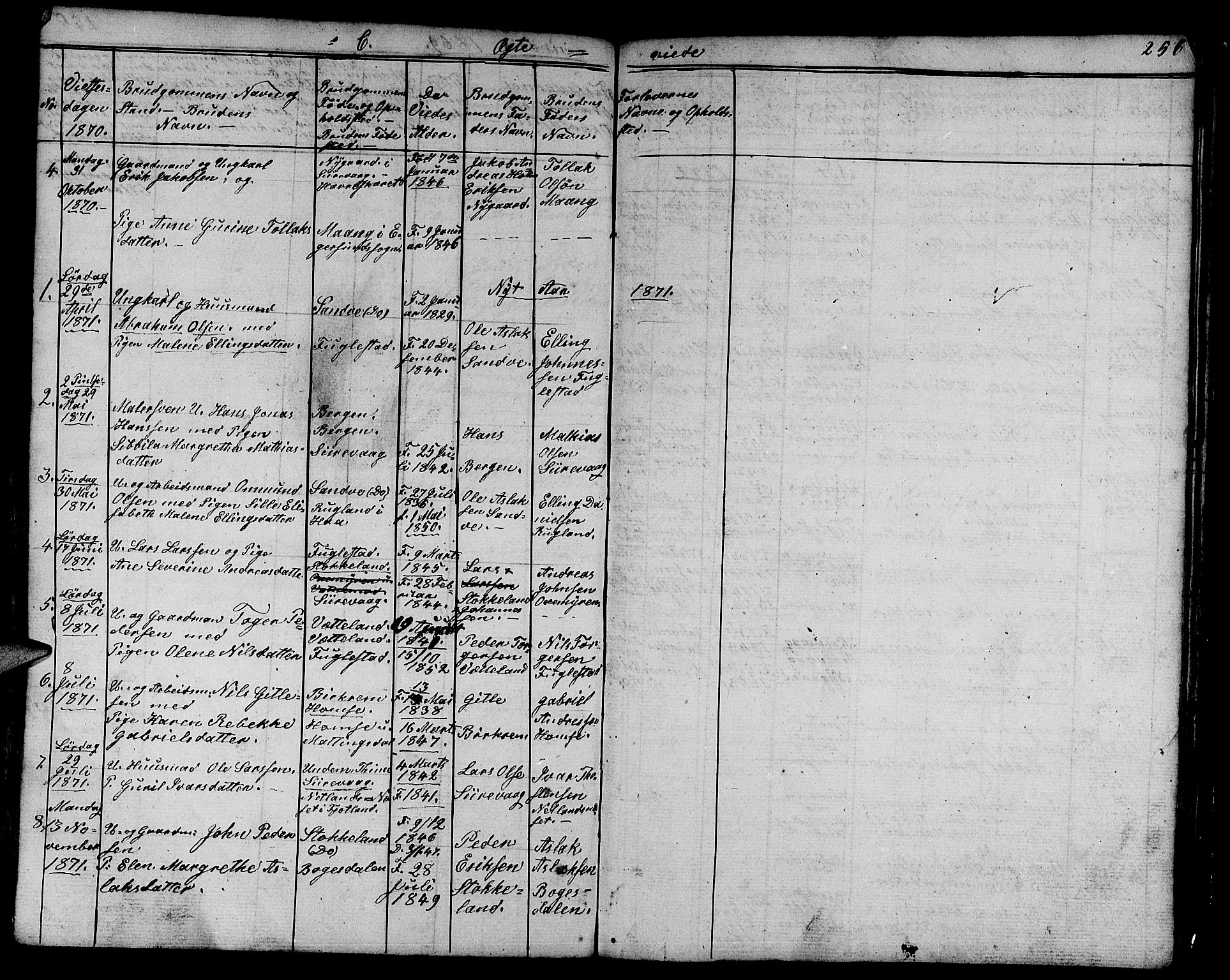 Eigersund sokneprestkontor, AV/SAST-A-101807/S09/L0003: Parish register (copy) no. B 3, 1846-1875, p. 256