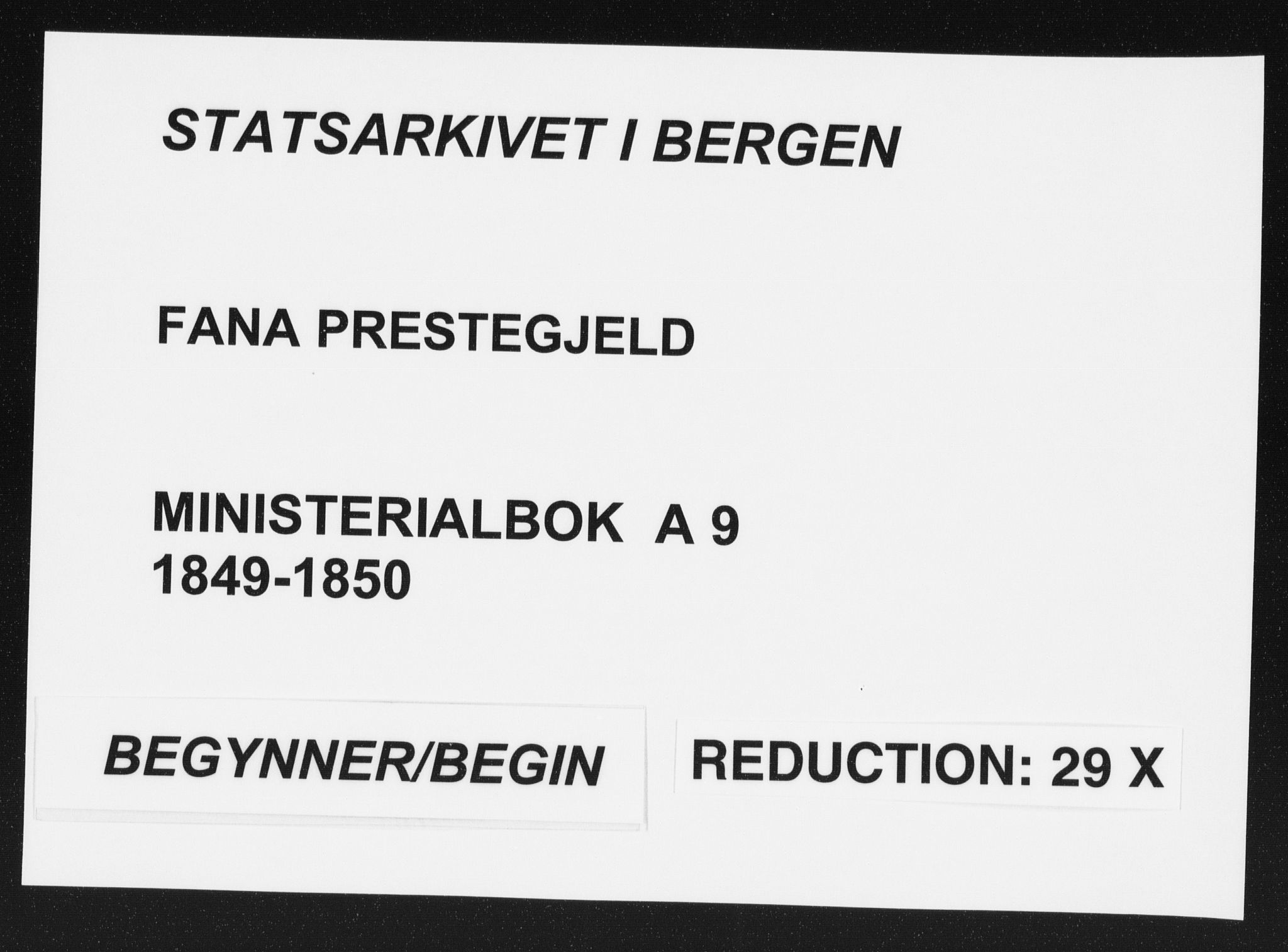 Fana Sokneprestembete, AV/SAB-A-75101/H/Haa/Haaa/L0009: Parish register (official) no. A 9, 1849-1850