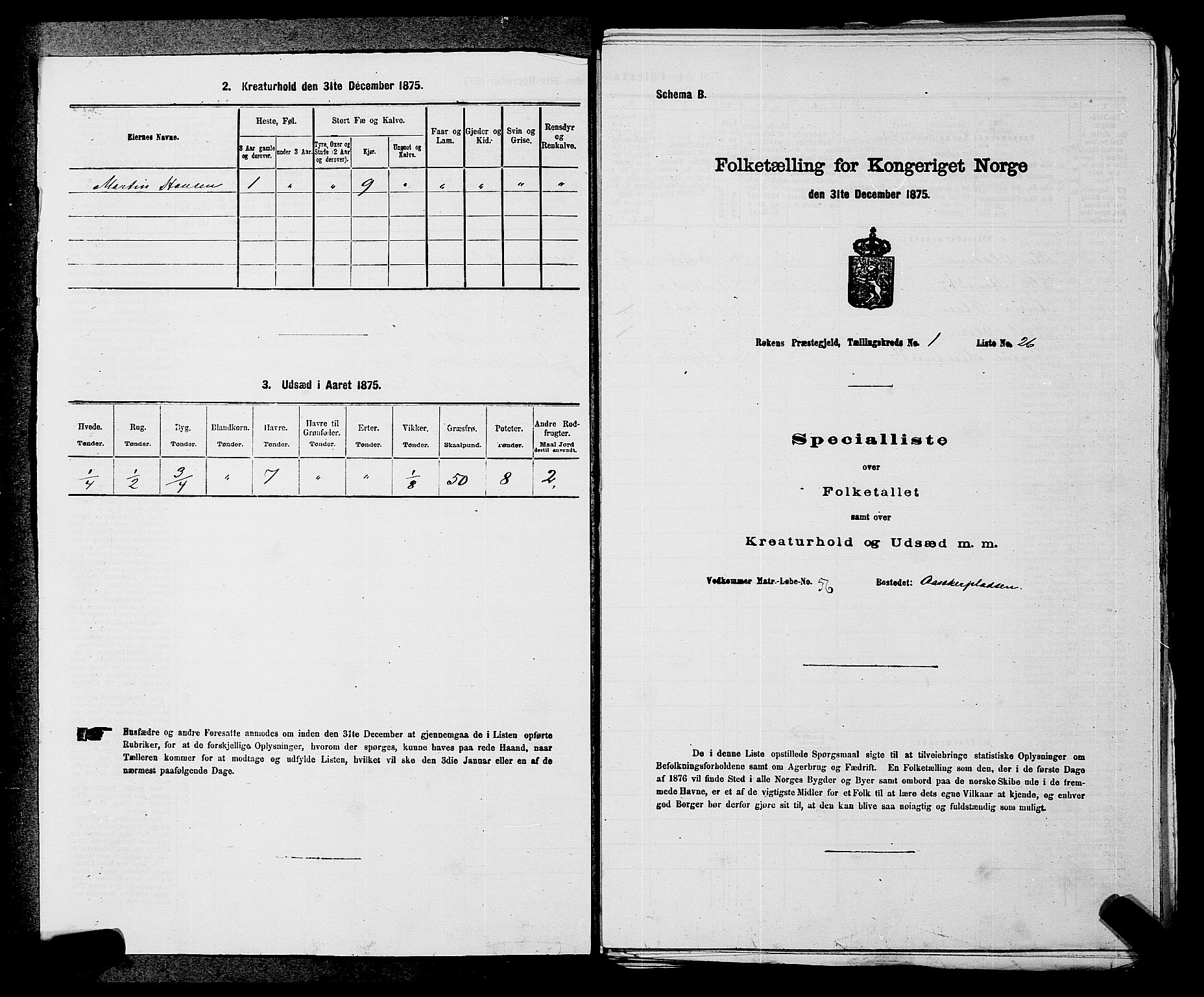 SAKO, 1875 census for 0627P Røyken, 1875, p. 57