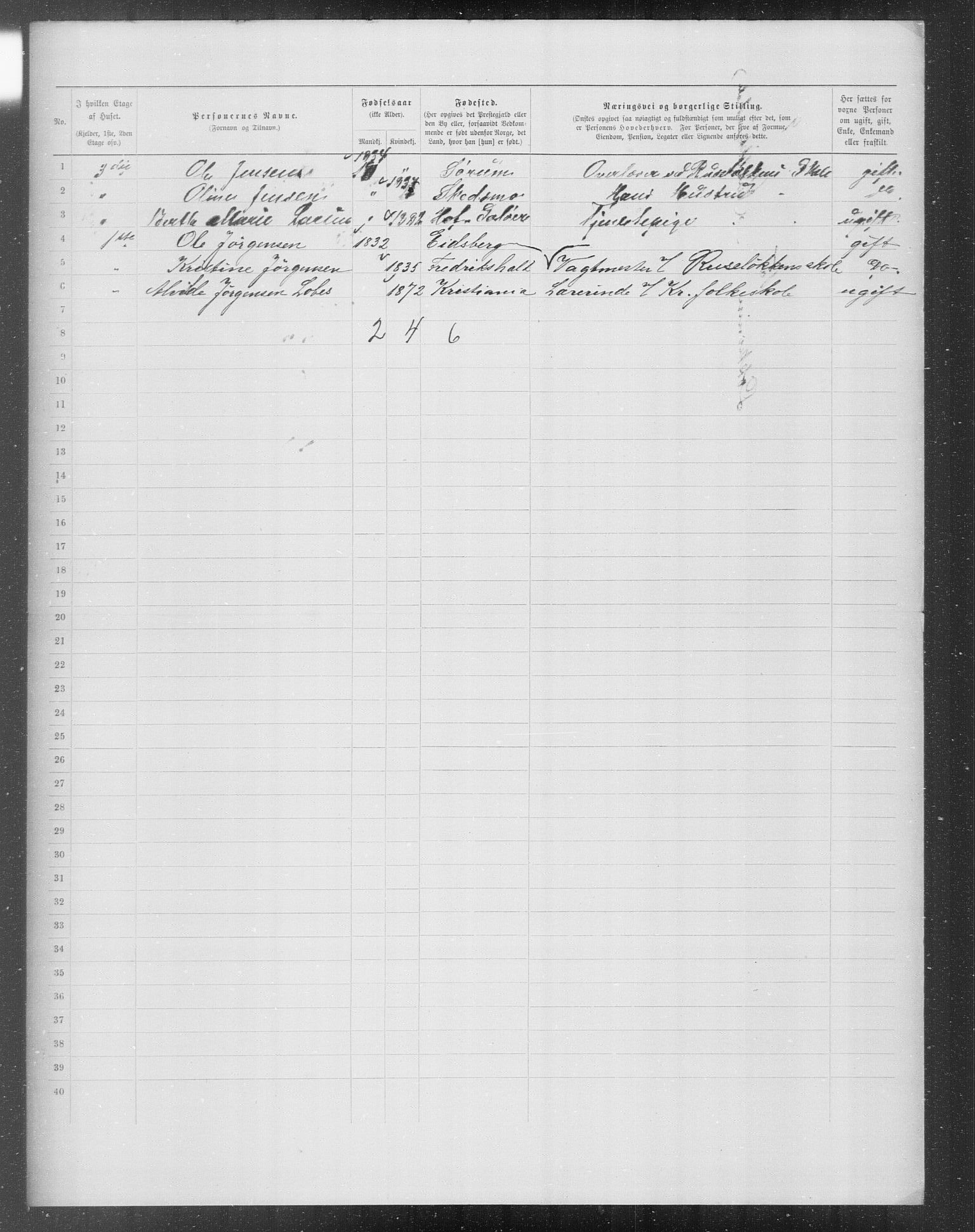 OBA, Municipal Census 1899 for Kristiania, 1899, p. 7749