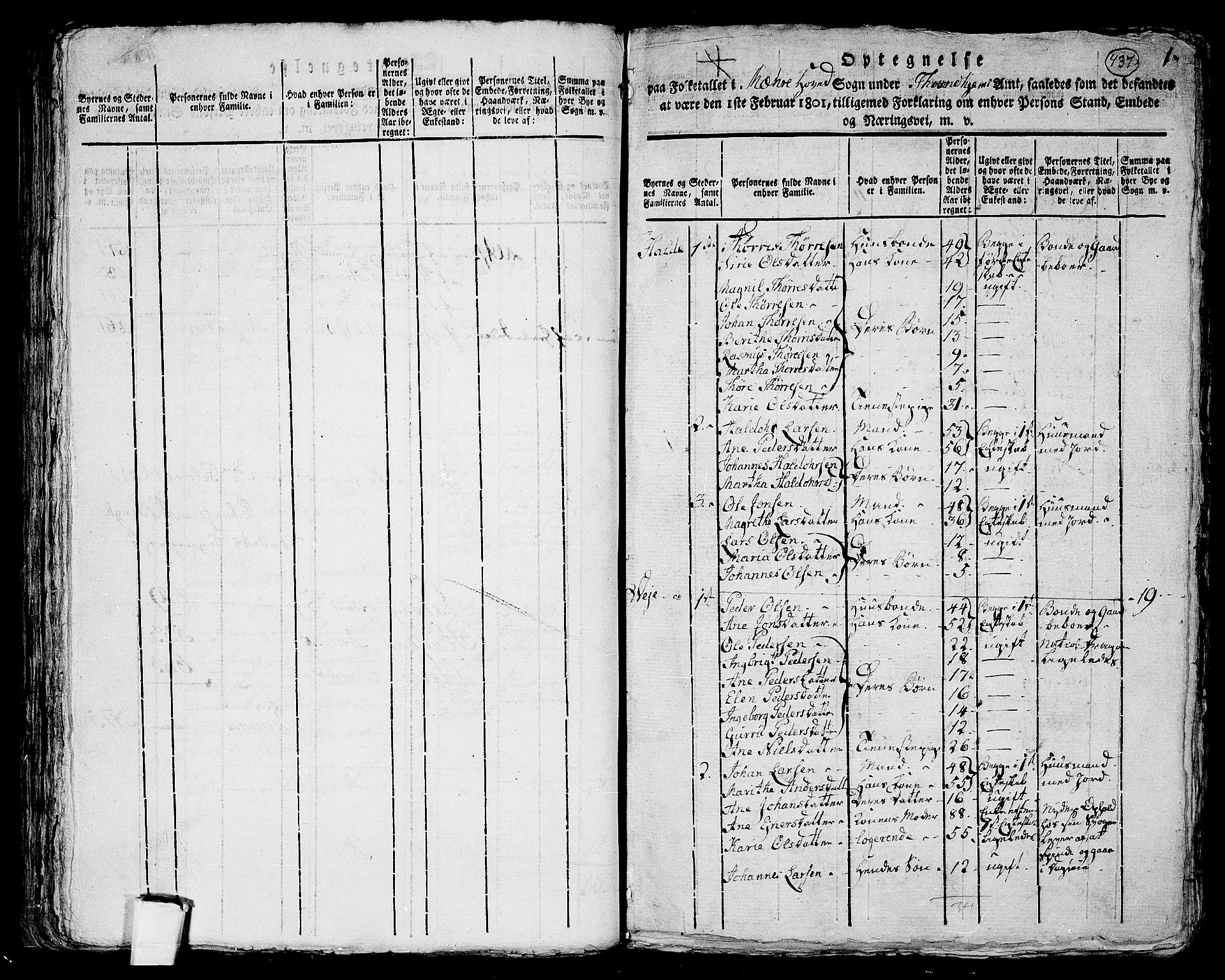 RA, 1801 census for 1731P Sparbu, 1801, p. 436b-437a