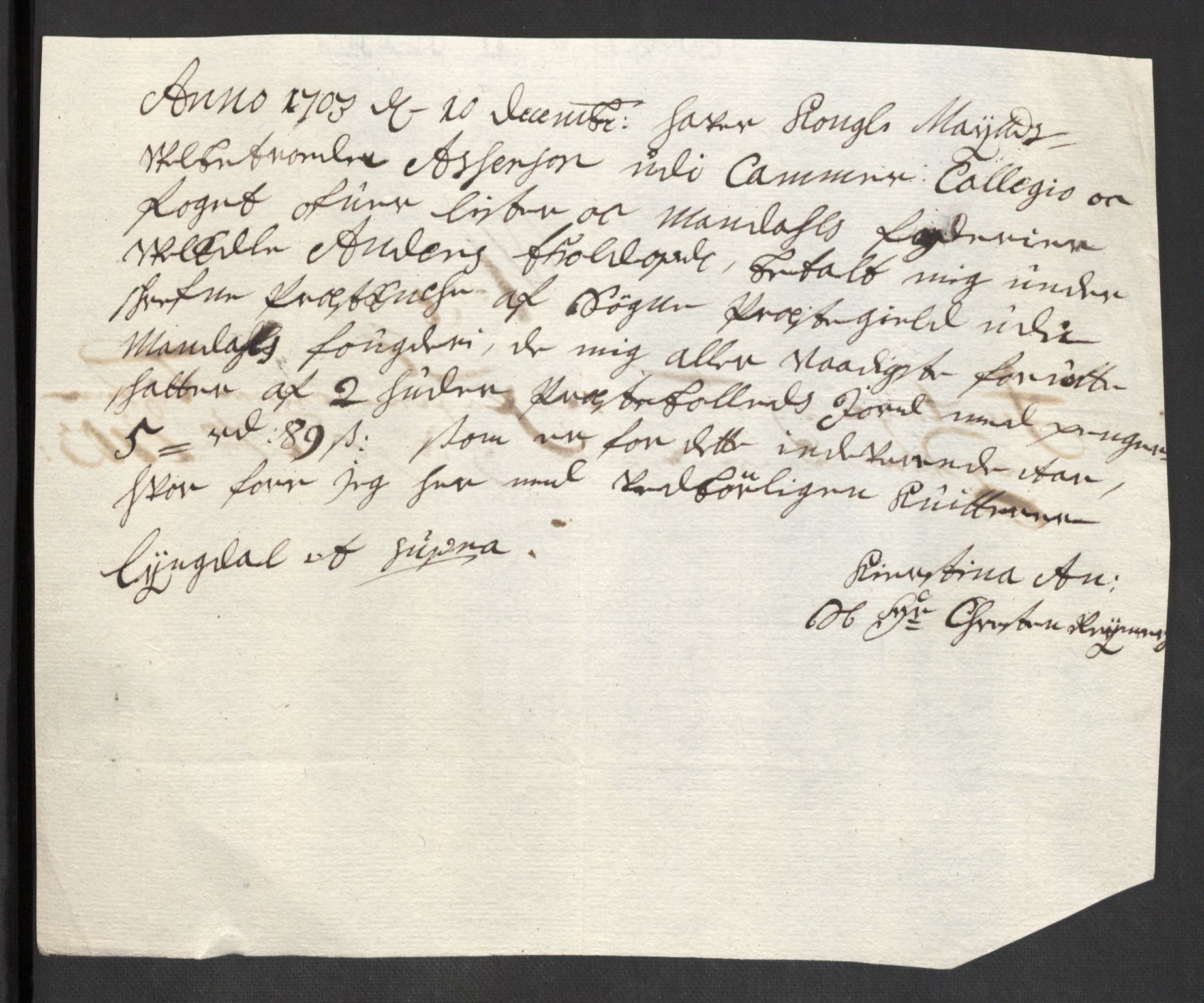 Rentekammeret inntil 1814, Reviderte regnskaper, Fogderegnskap, AV/RA-EA-4092/R43/L2550: Fogderegnskap Lista og Mandal, 1703-1704, p. 137