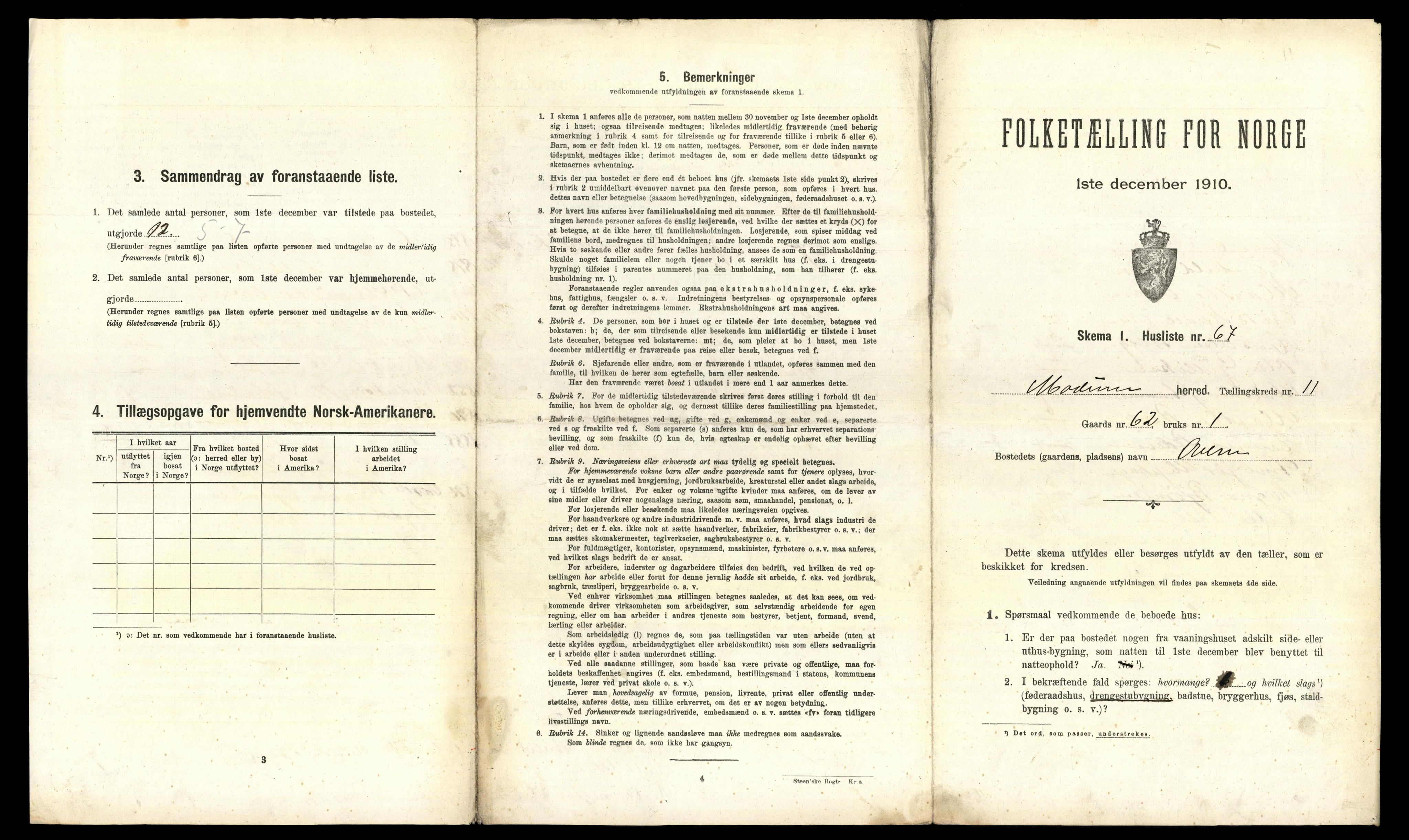 RA, 1910 census for Modum, 1910, p. 2128