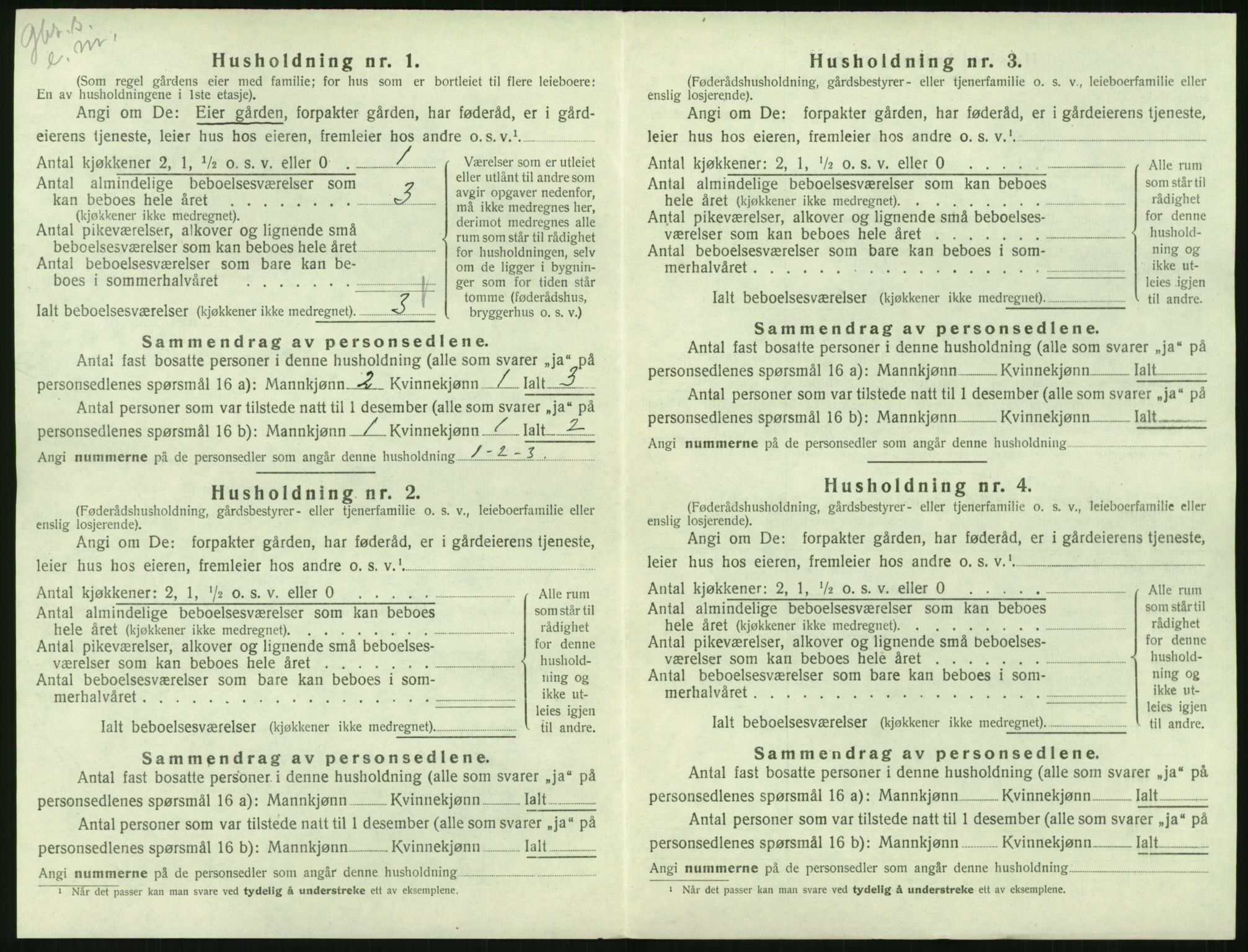 SAK, 1920 census for Holum, 1920, p. 706