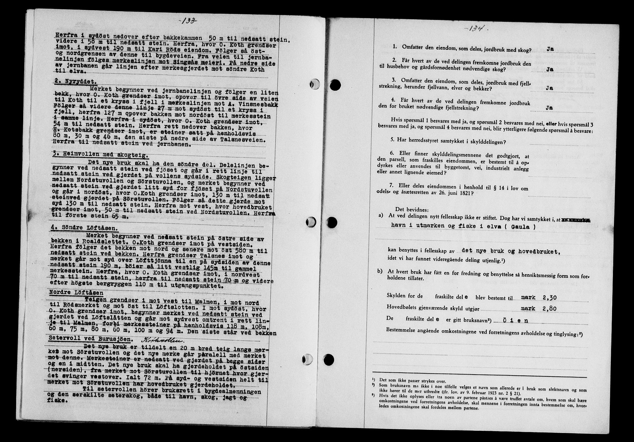 Gauldal sorenskriveri, SAT/A-0014/1/2/2C/L0052: Mortgage book no. 57, 1940-1941, Diary no: : 698/1940