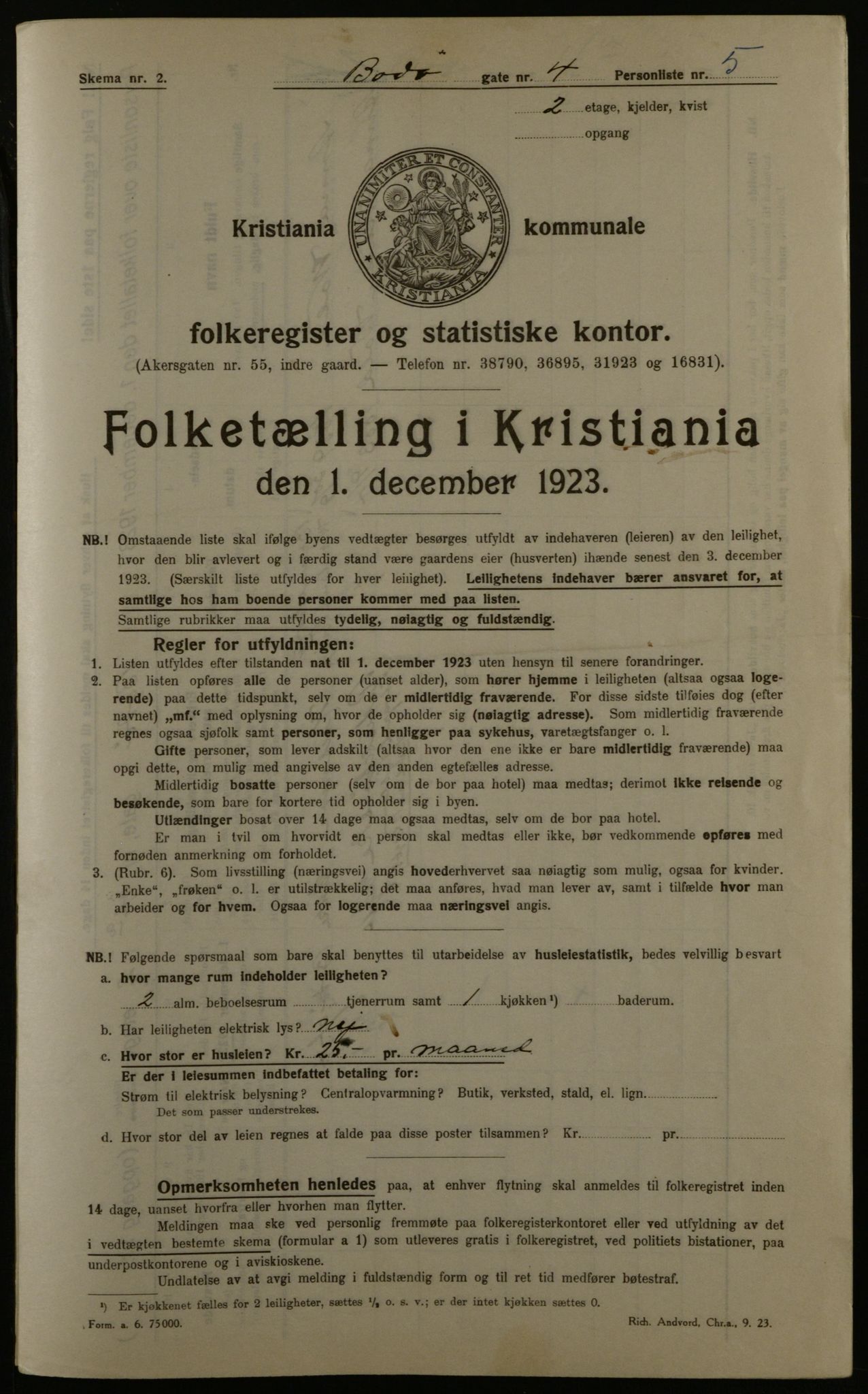 OBA, Municipal Census 1923 for Kristiania, 1923, p. 7762