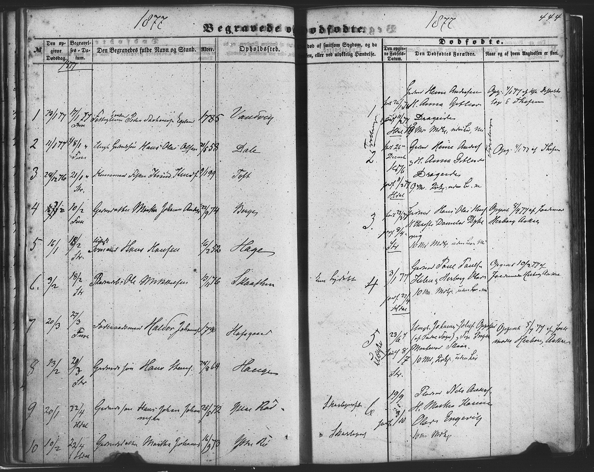Fusa sokneprestembete, SAB/A-75401/H/Haa: Parish register (official) no. A 1II, 1855-1879, p. 444