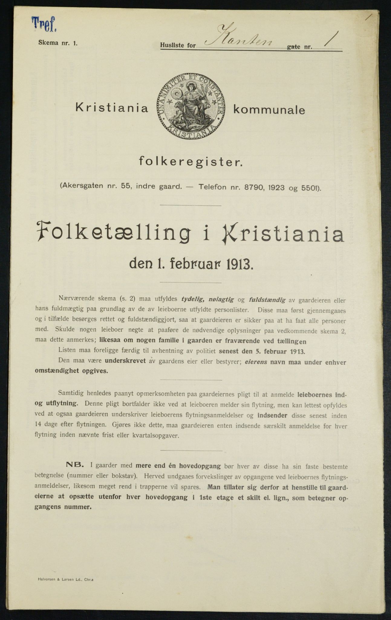 OBA, Municipal Census 1913 for Kristiania, 1913, p. 47881