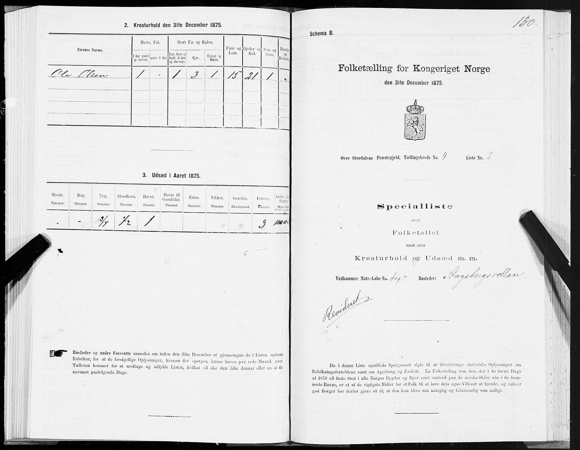 SAT, 1875 census for 1711P Øvre Stjørdal, 1875, p. 2130