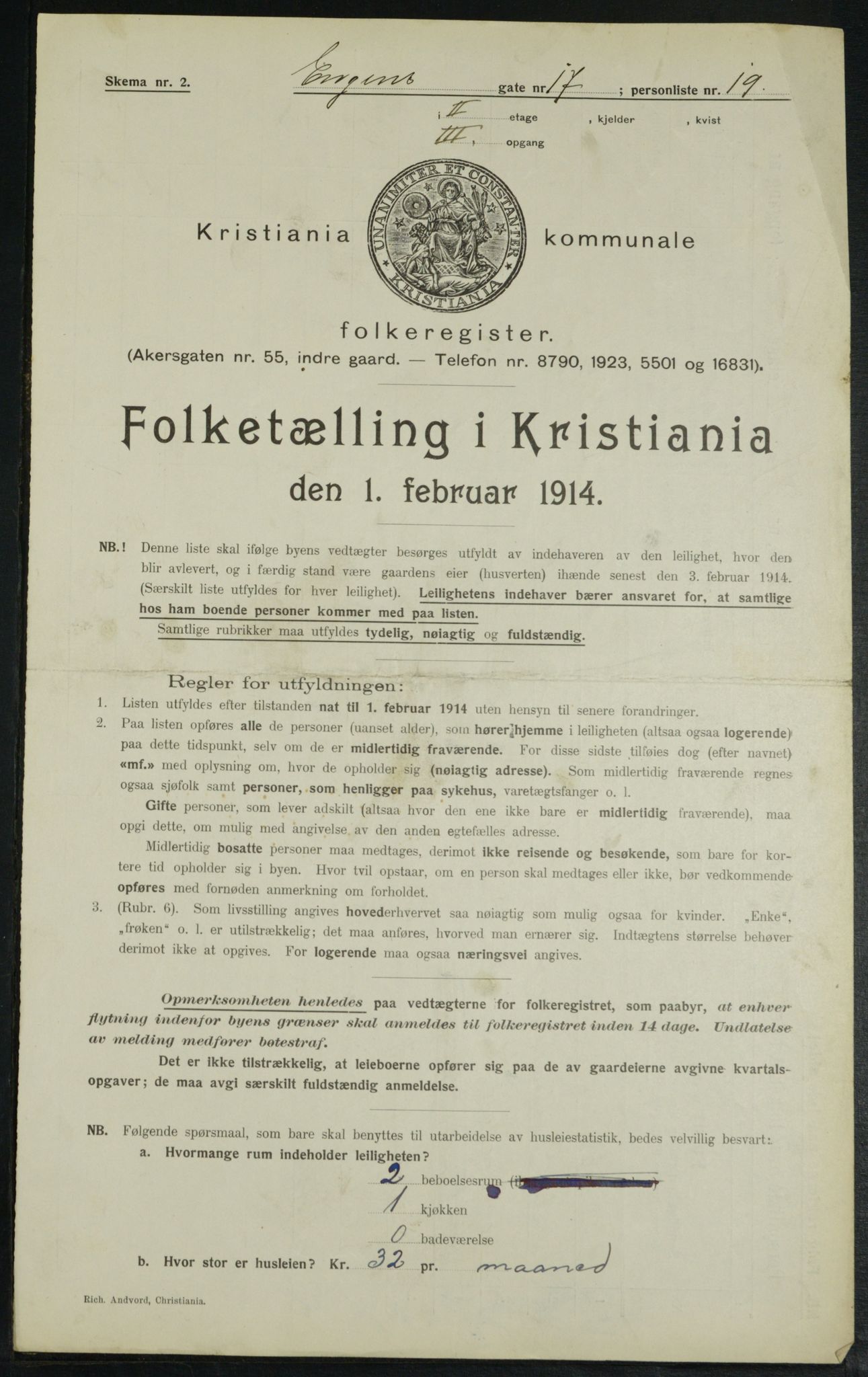 OBA, Municipal Census 1914 for Kristiania, 1914, p. 22089