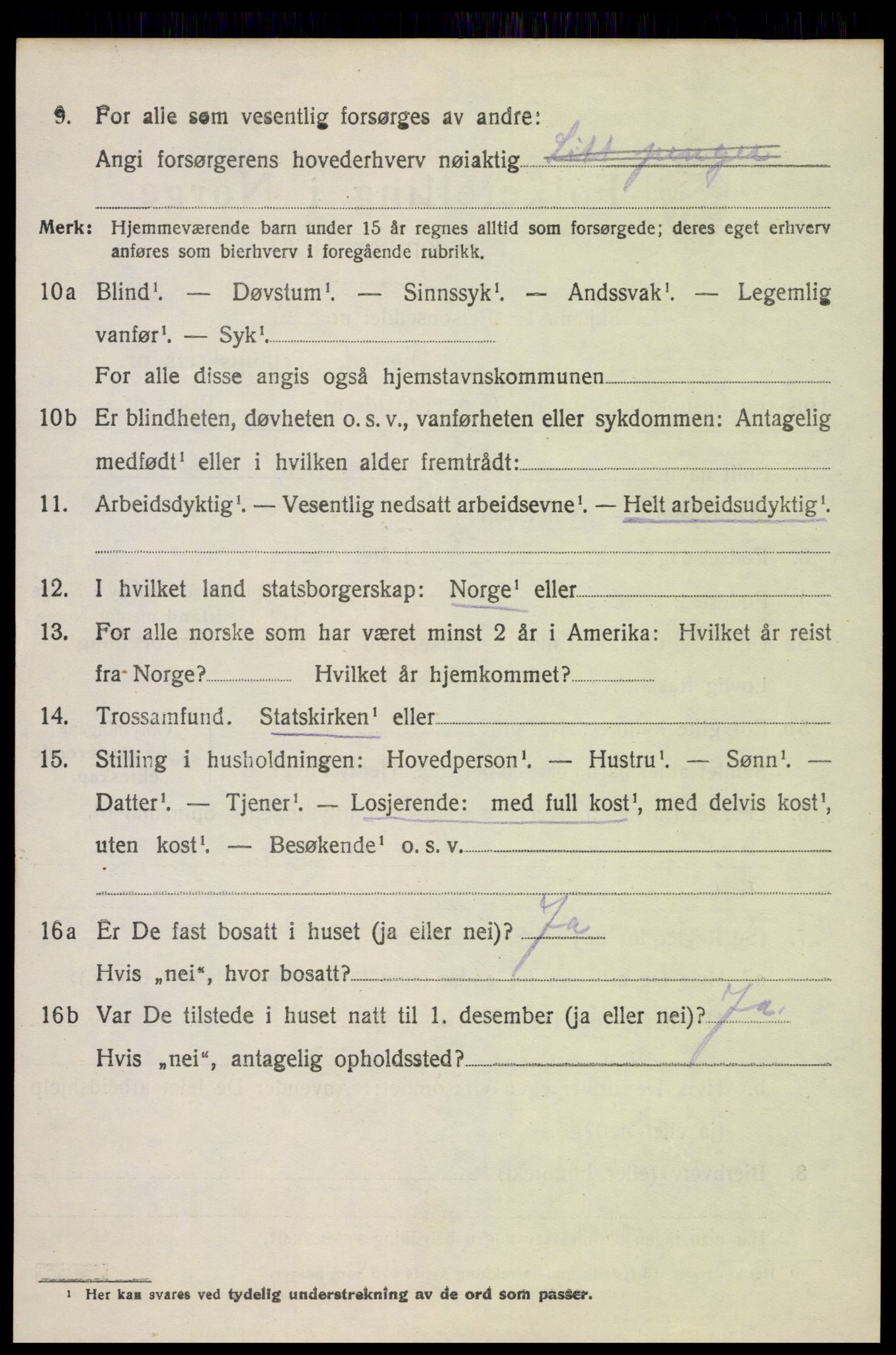 SAH, 1920 census for Østre Toten, 1920, p. 14981