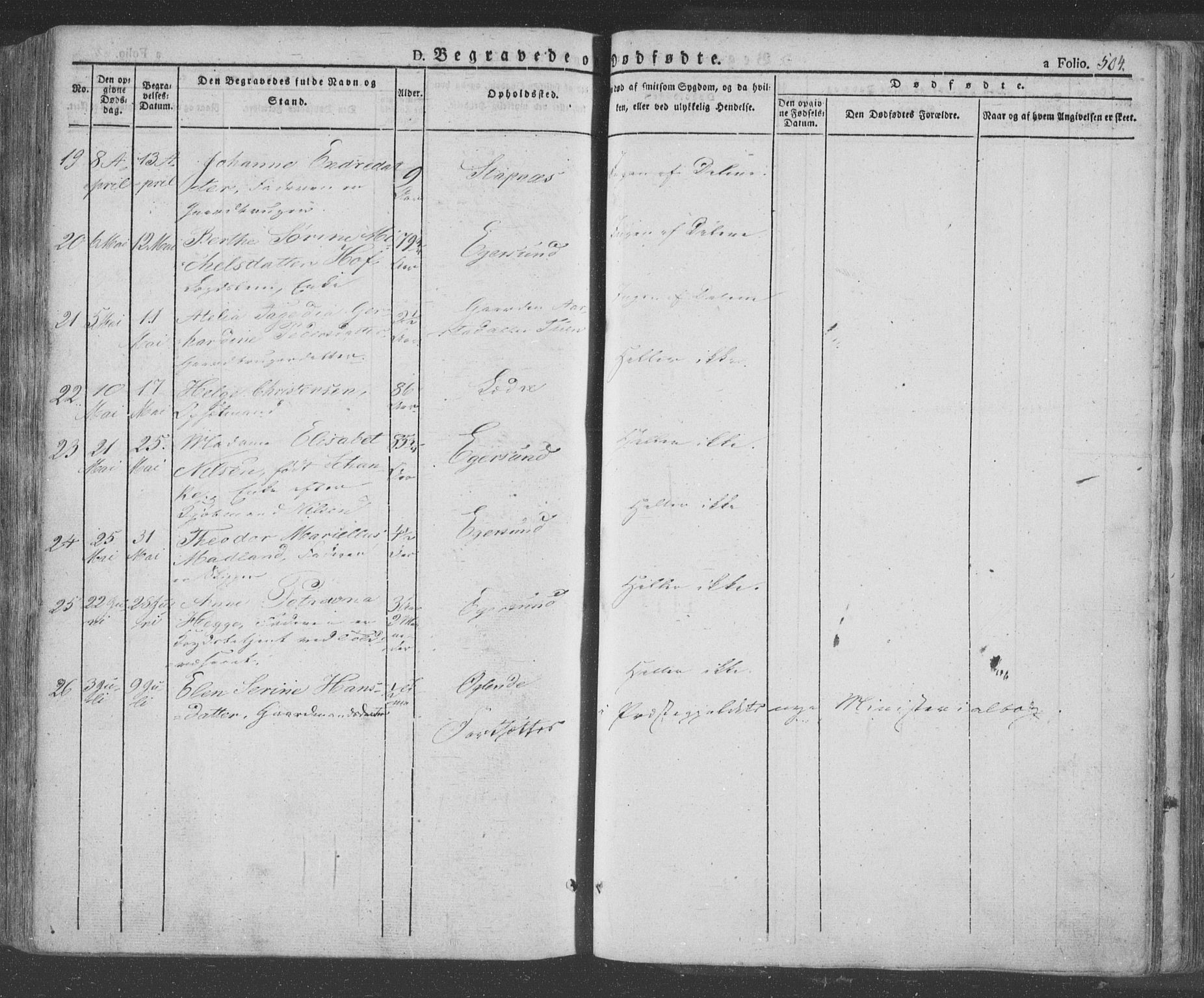 Eigersund sokneprestkontor, AV/SAST-A-101807/S08/L0009: Parish register (official) no. A 9, 1827-1850, p. 504