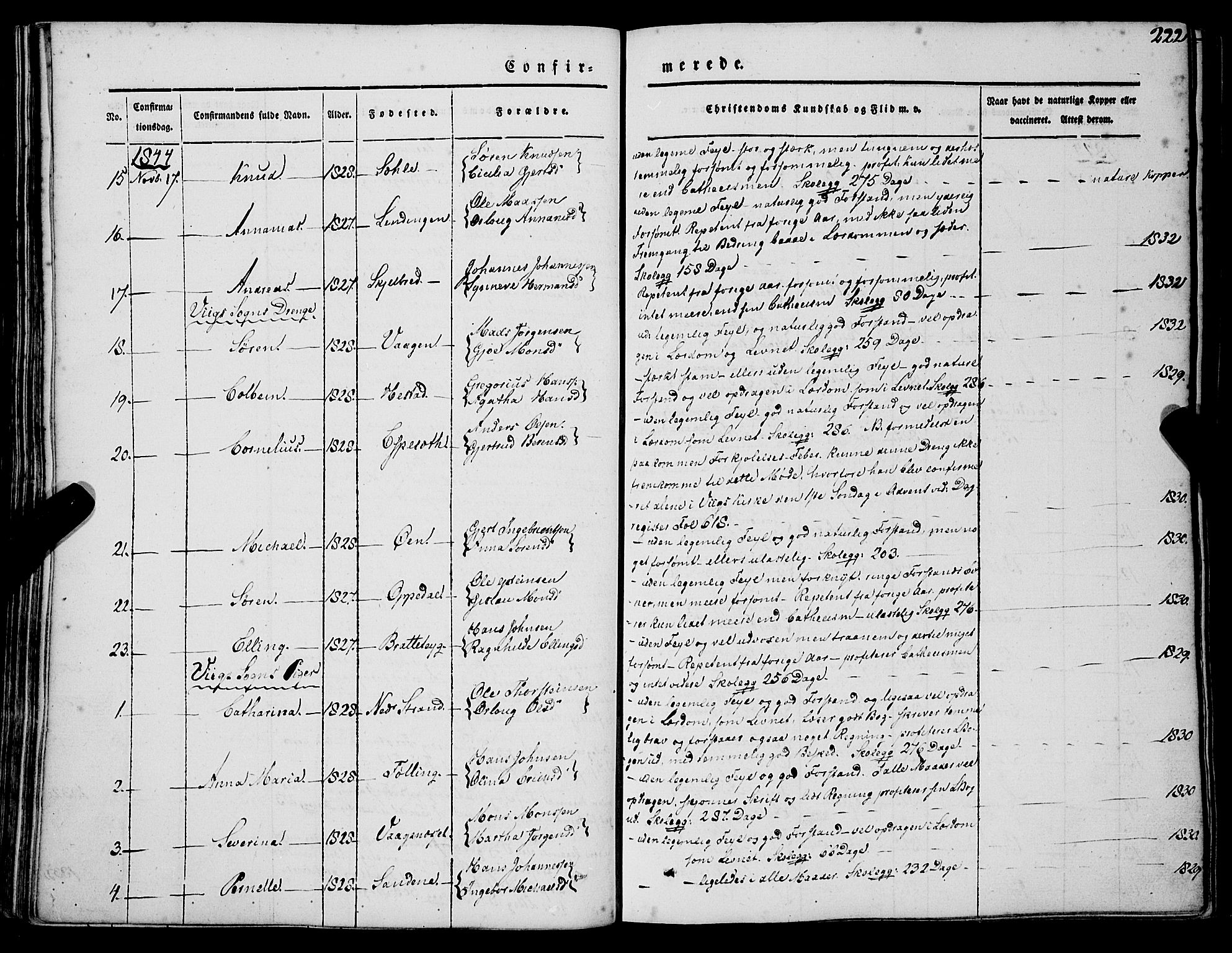 Gaular sokneprestembete, AV/SAB-A-80001/H/Haa: Parish register (official) no. A 4I, 1840-1859, p. 222