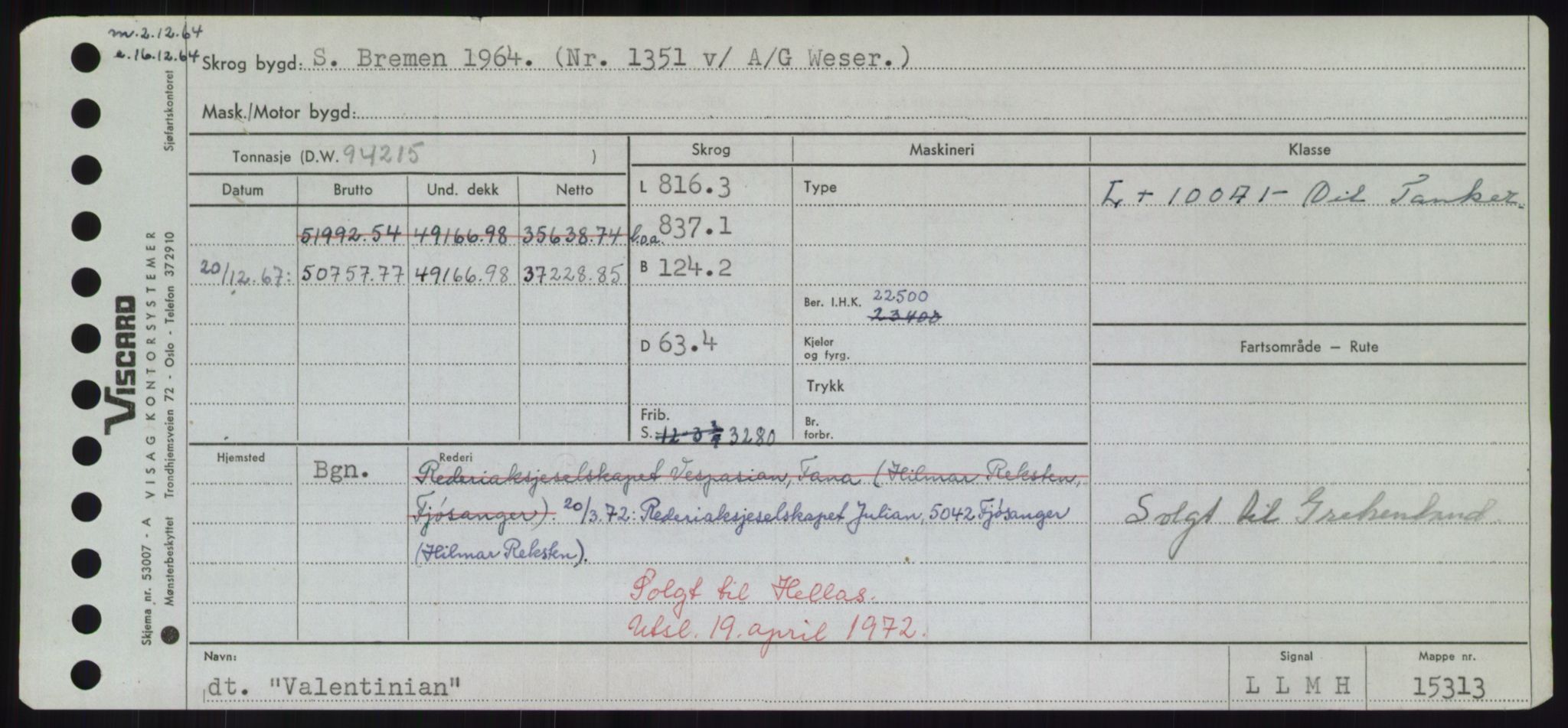 Sjøfartsdirektoratet med forløpere, Skipsmålingen, RA/S-1627/H/Hd/L0040: Fartøy, U-Ve, p. 221