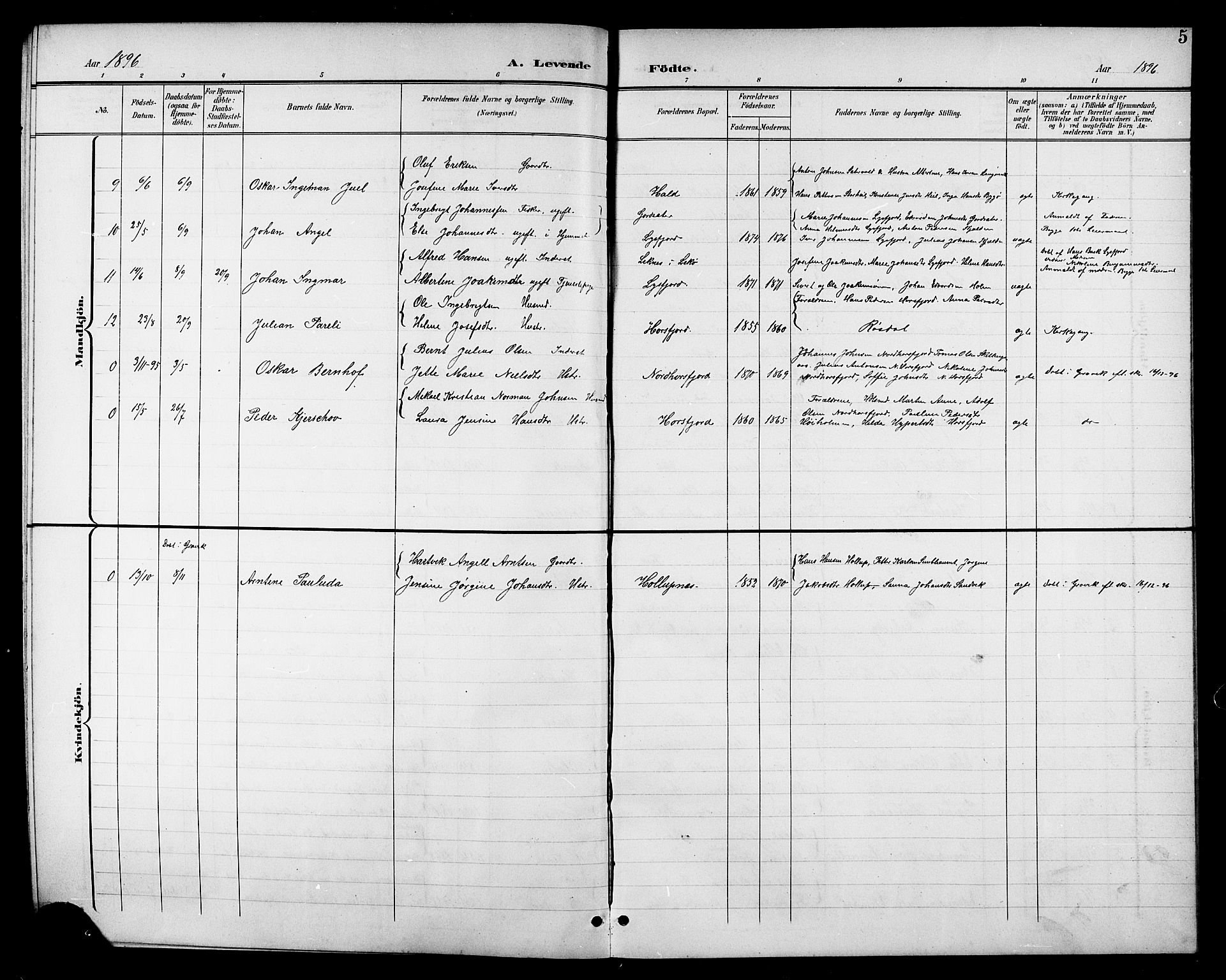 Ministerialprotokoller, klokkerbøker og fødselsregistre - Nordland, SAT/A-1459/811/L0170: Parish register (copy) no. 811C02, 1896-1908, p. 5