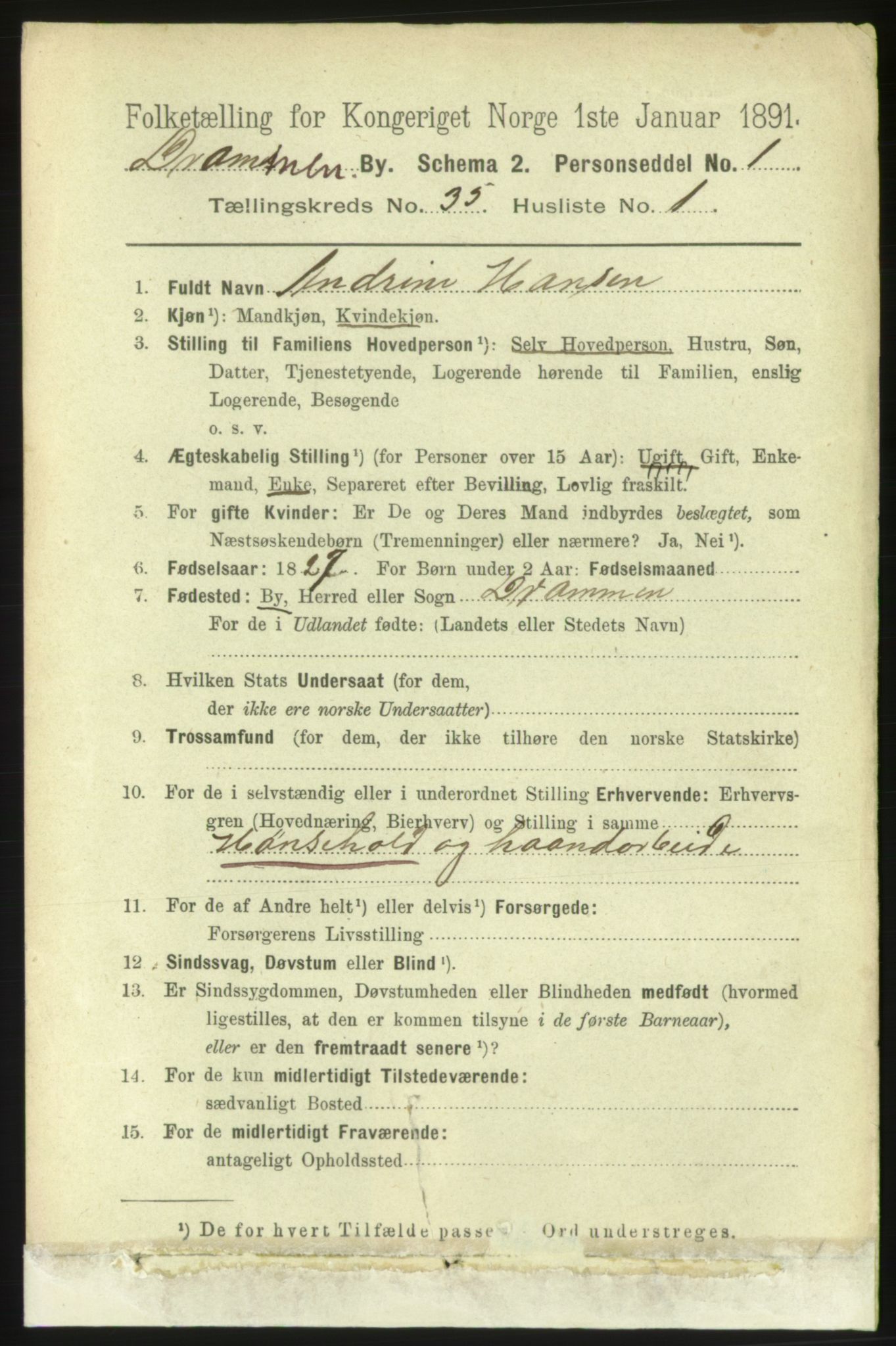 RA, 1891 census for 0602 Drammen, 1891, p. 21078