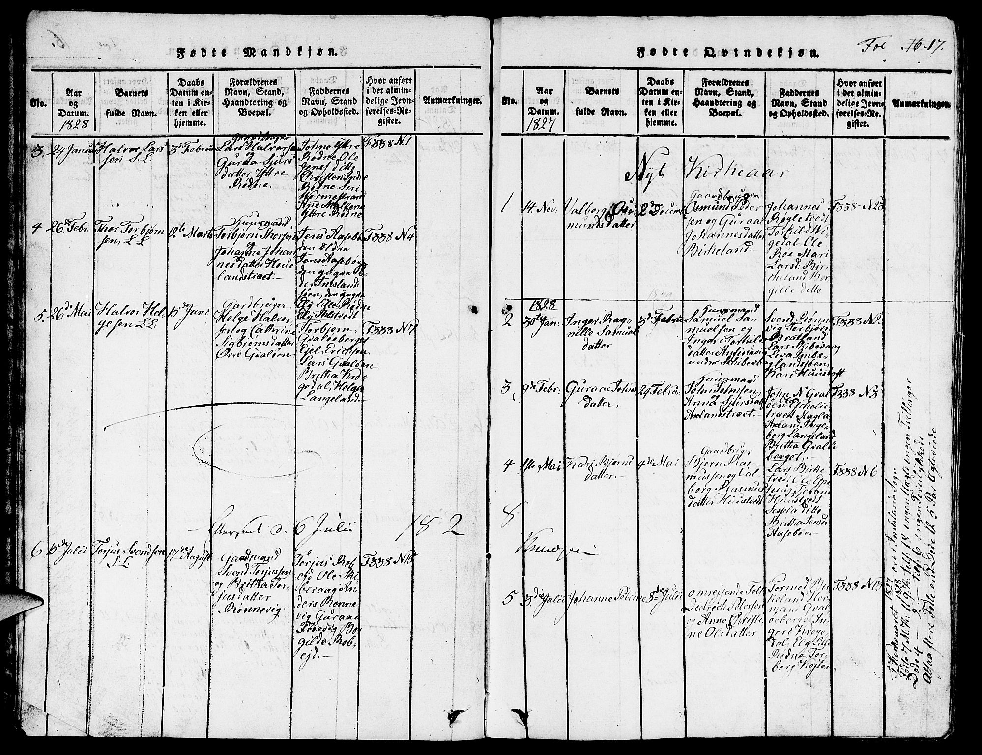 Vikedal sokneprestkontor, AV/SAST-A-101840/01/V: Parish register (copy) no. B 3, 1816-1867, p. 17