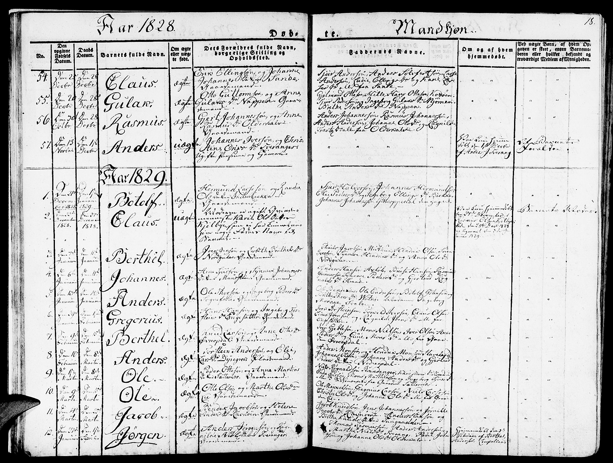 Gulen sokneprestembete, SAB/A-80201/H/Haa/Haaa/L0019: Parish register (official) no. A 19, 1826-1836, p. 18