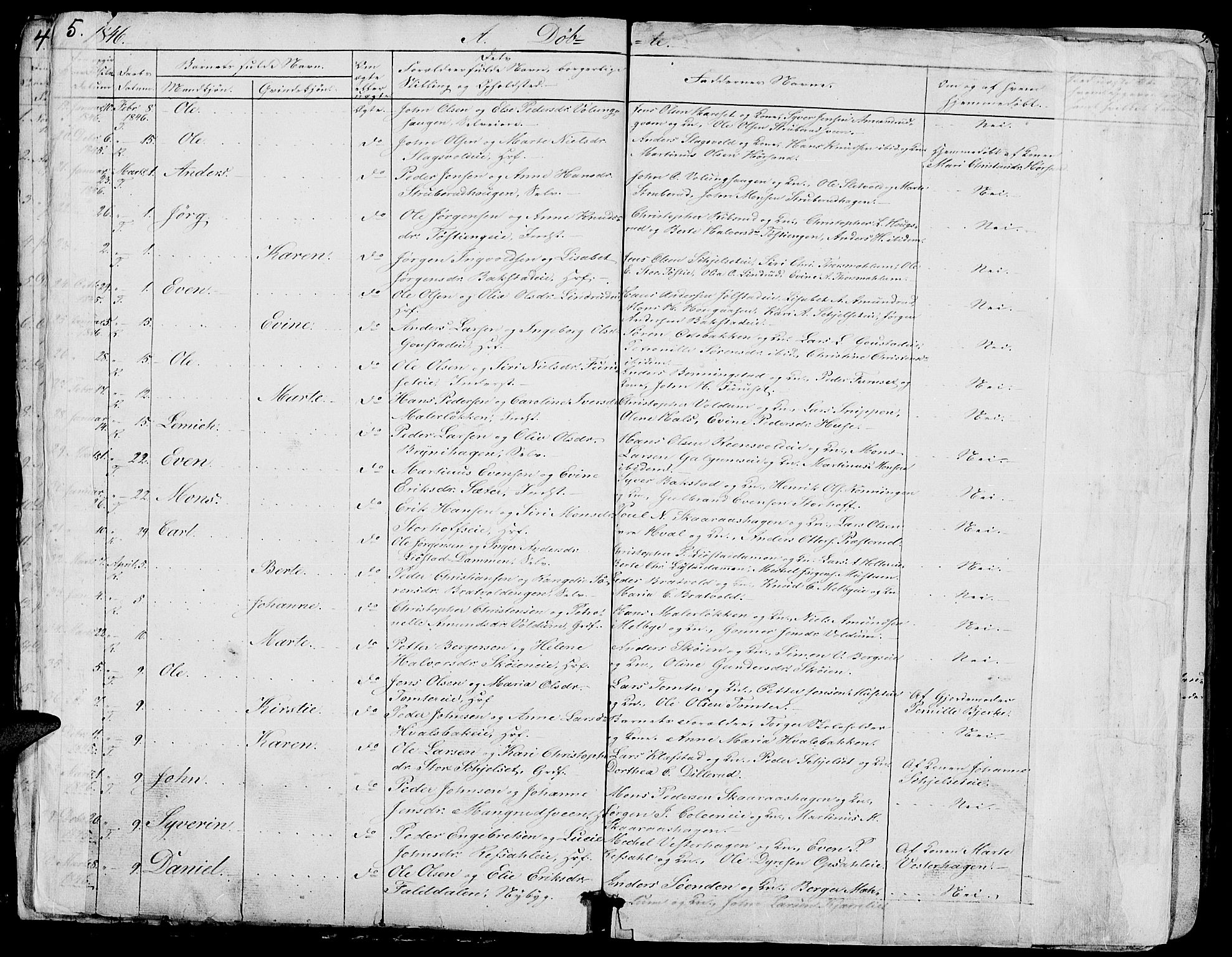 Romedal prestekontor, SAH/PREST-004/L/L0009: Parish register (copy) no. 9, 1846-1866, p. 5