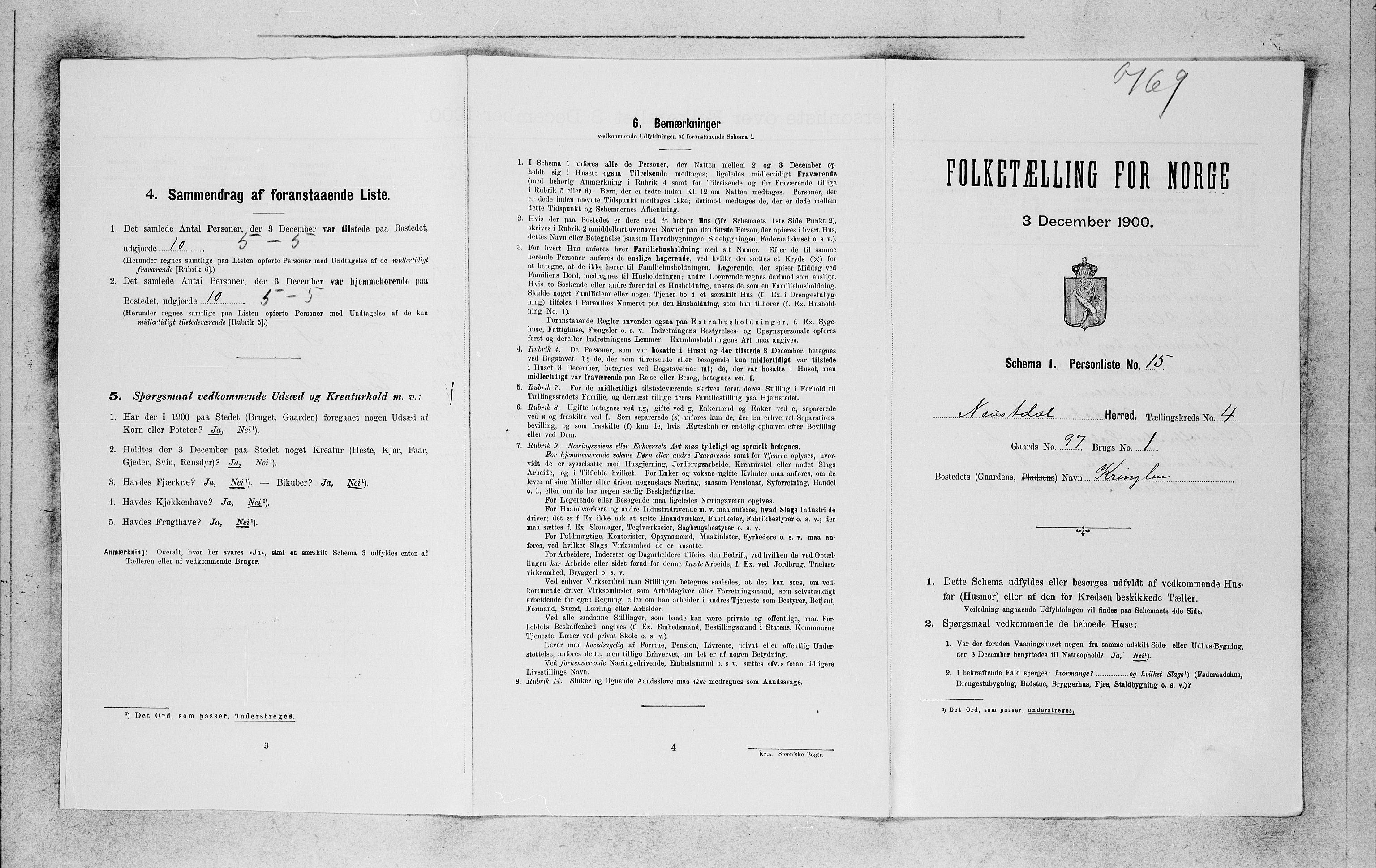 SAB, 1900 census for Naustdal, 1900, p. 384