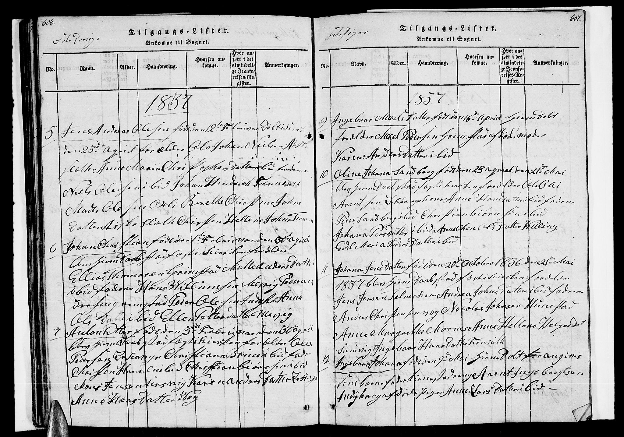 Ministerialprotokoller, klokkerbøker og fødselsregistre - Nordland, AV/SAT-A-1459/805/L0105: Parish register (copy) no. 805C01, 1820-1839, p. 606-607