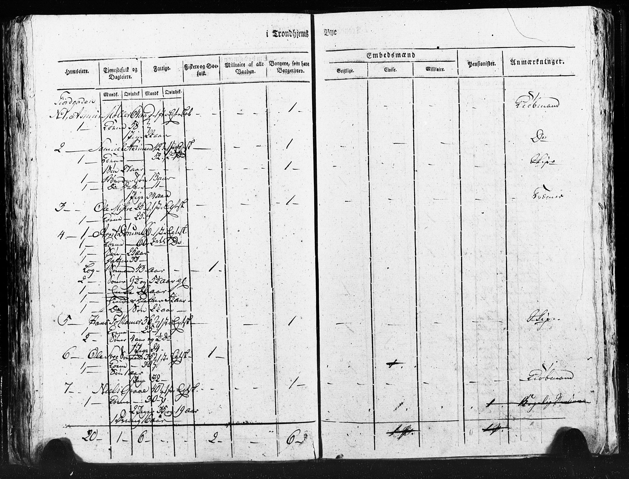 SAT, Census 1815 for Trondheim (transcript), 1815, p. 119