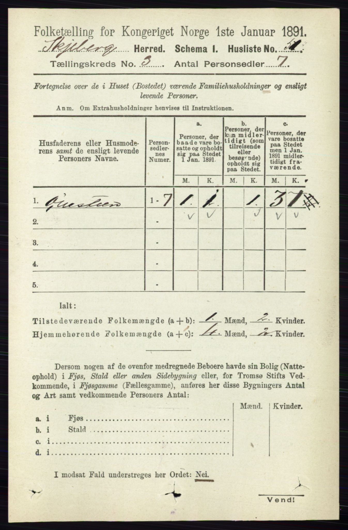 RA, 1891 census for 0115 Skjeberg, 1891, p. 1484