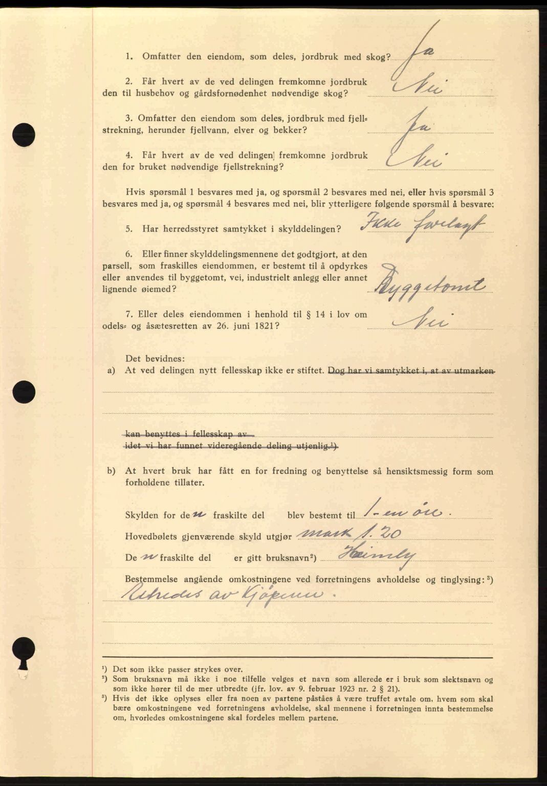 Nordmøre sorenskriveri, SAT/A-4132/1/2/2Ca: Mortgage book no. A90, 1941-1941, Diary no: : 840/1941