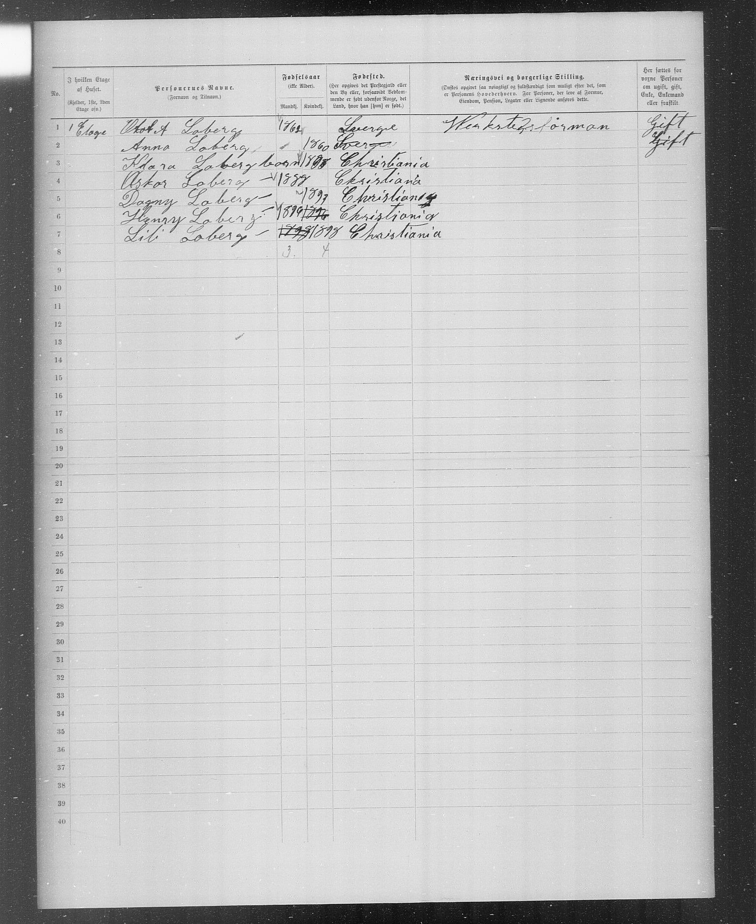 OBA, Municipal Census 1899 for Kristiania, 1899, p. 3042