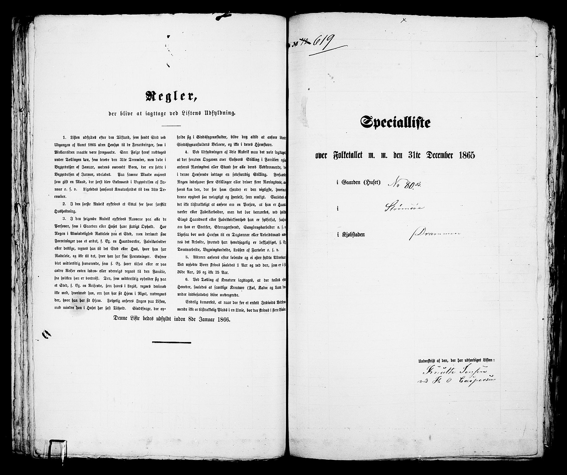 RA, 1865 census for Strømsø in Drammen, 1865, p. 53