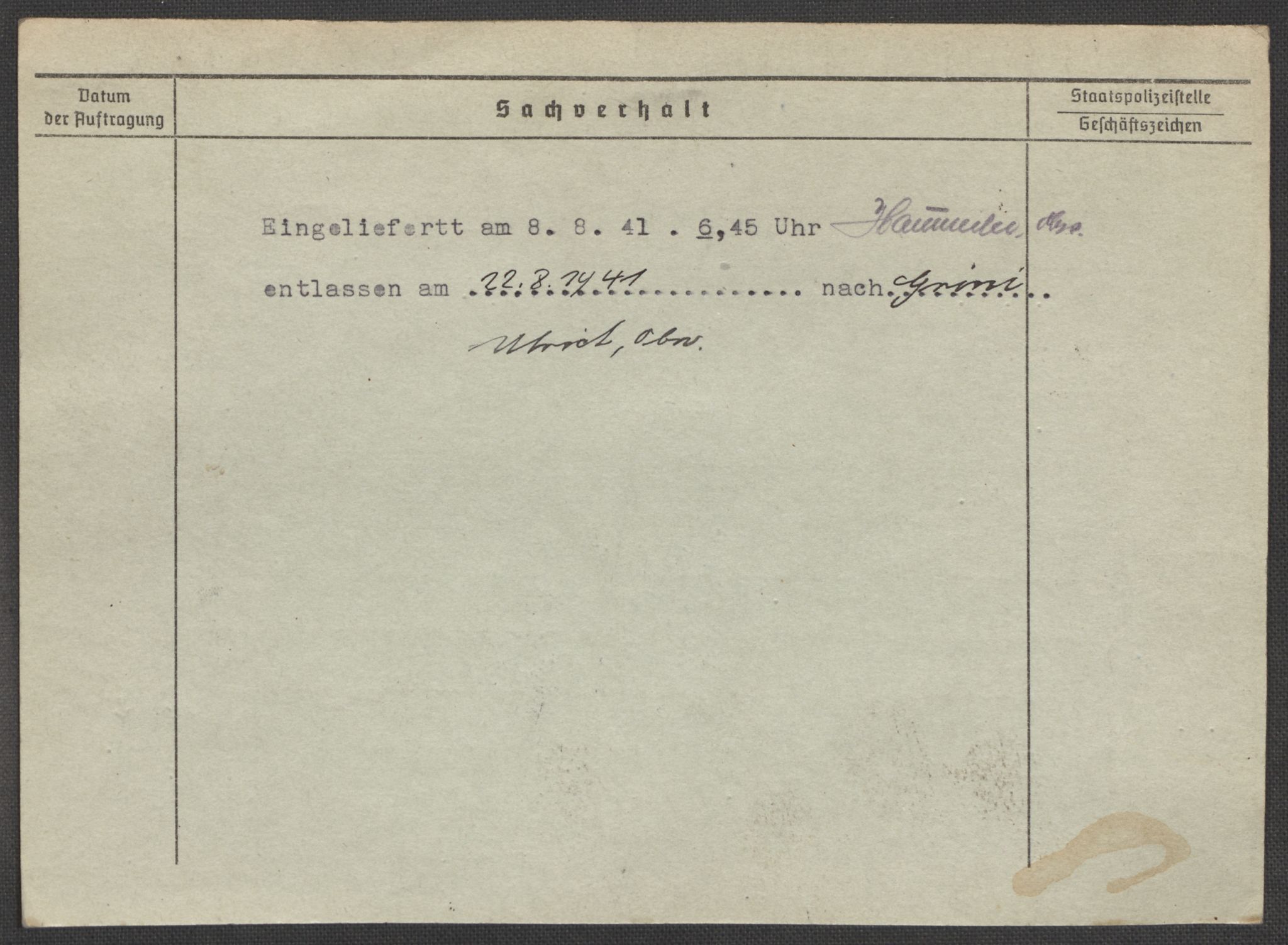 Befehlshaber der Sicherheitspolizei und des SD, AV/RA-RAFA-5969/E/Ea/Eaa/L0010: Register over norske fanger i Møllergata 19: Sø-Å, 1940-1945, p. 1457