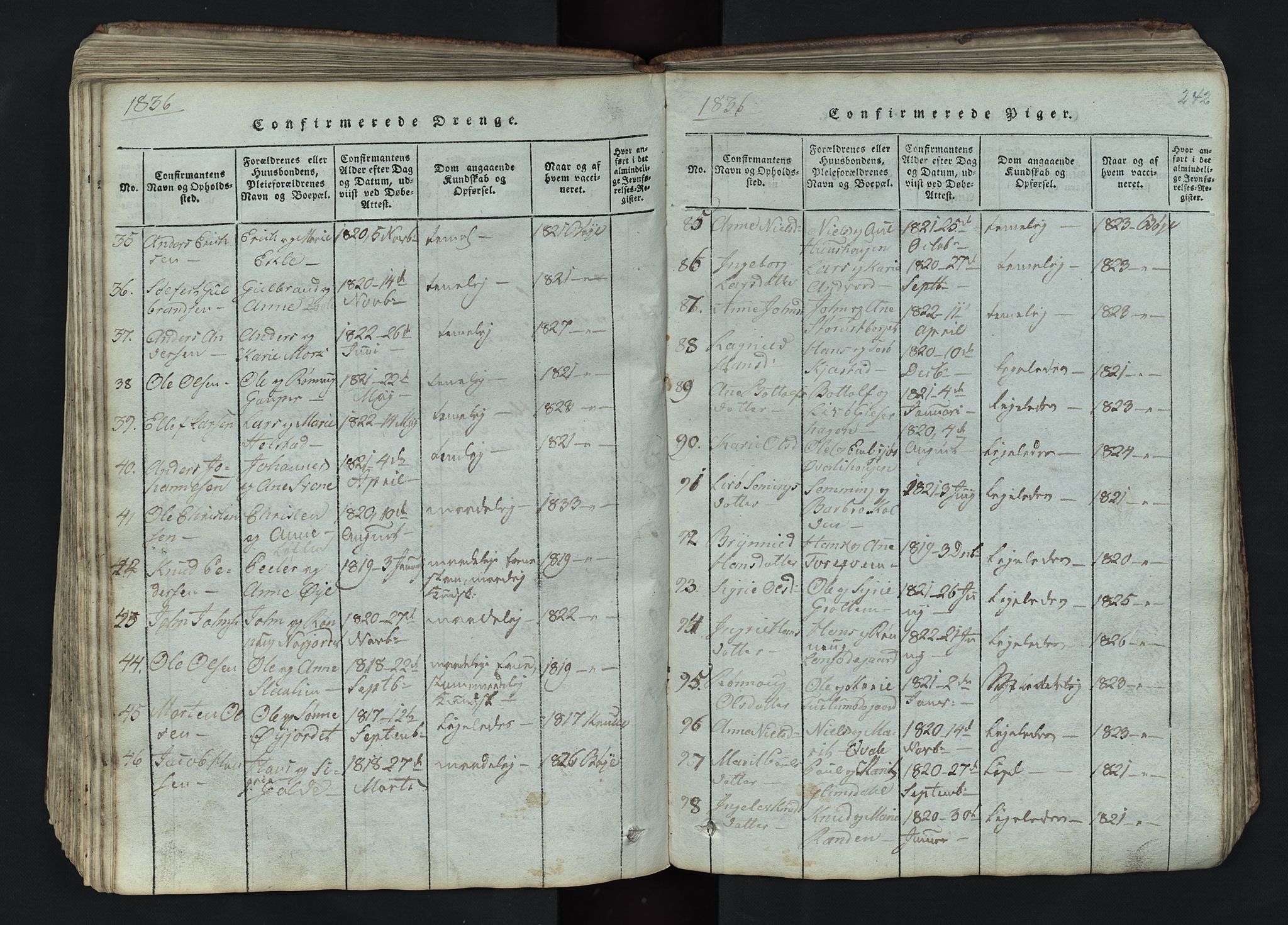 Lom prestekontor, SAH/PREST-070/L/L0002: Parish register (copy) no. 2, 1815-1844, p. 242