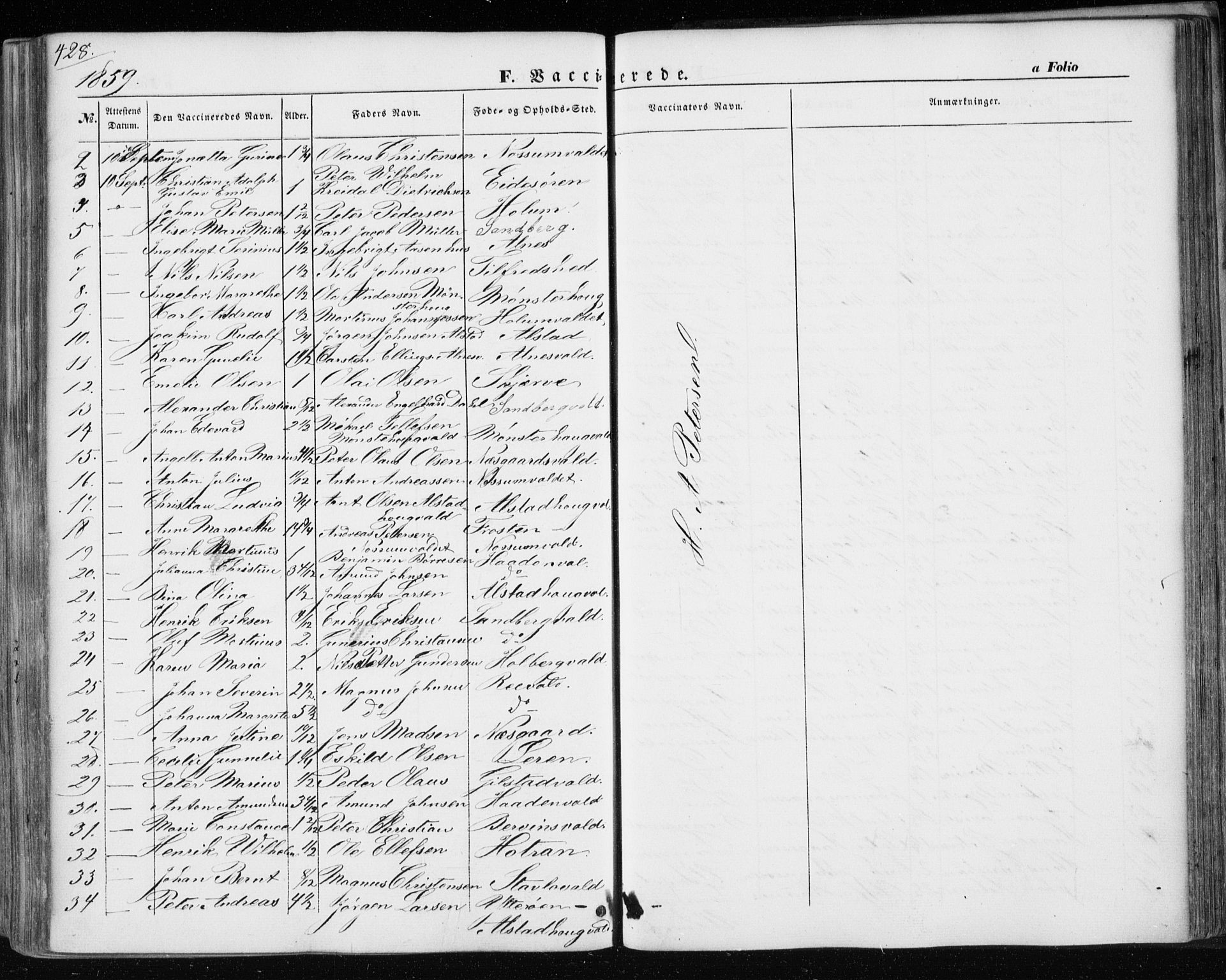 Ministerialprotokoller, klokkerbøker og fødselsregistre - Nord-Trøndelag, AV/SAT-A-1458/717/L0154: Parish register (official) no. 717A07 /1, 1850-1862, p. 428