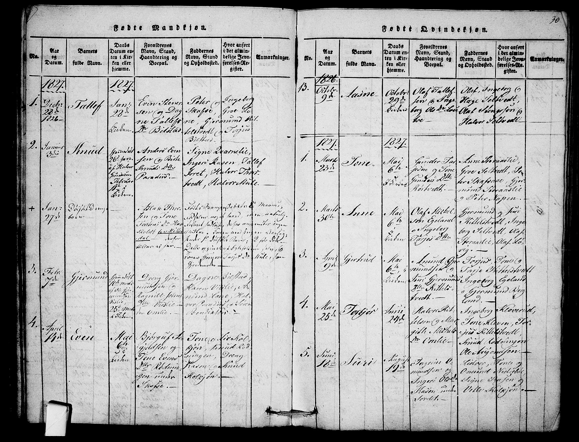 Mo kirkebøker, SAKO/A-286/F/Fb/L0001: Parish register (official) no. II 1, 1814-1844, p. 30