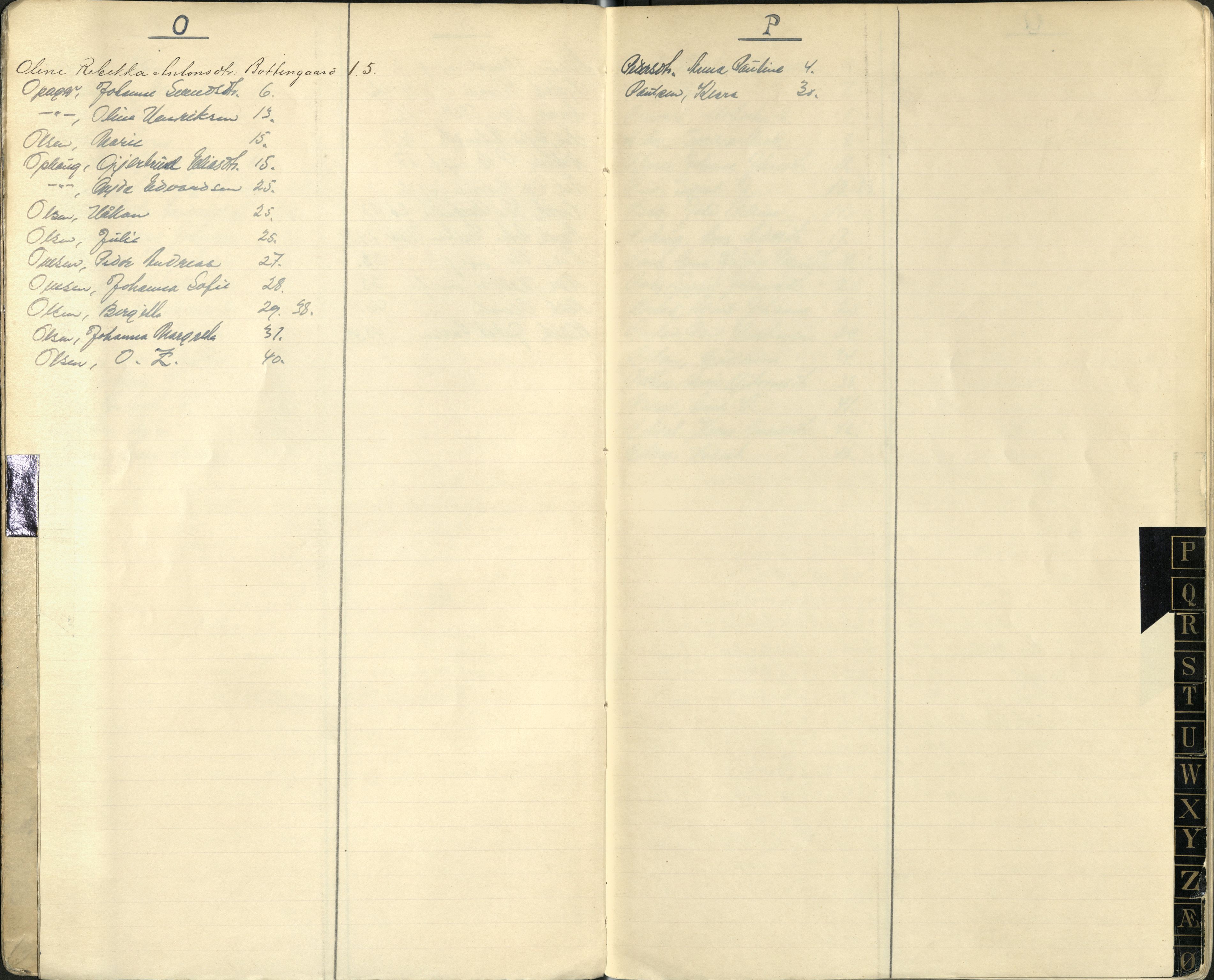 Bjugn kommune I, fattigstyre, TIKA/A-4598/H/Ha/L0001: Fortegnelse over inn- og utflyttede i Bjugn, 1901-1925