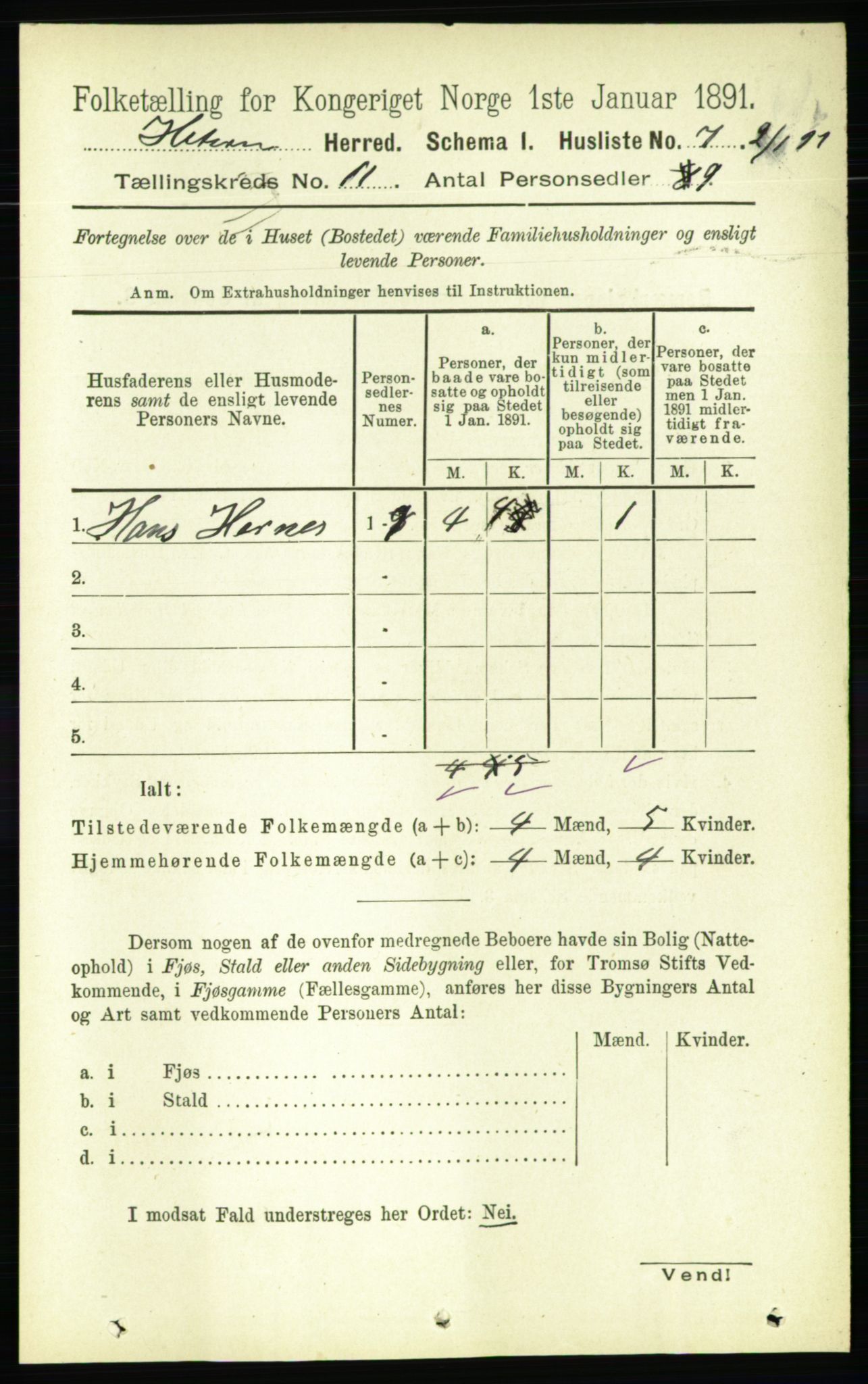 RA, 1891 census for 1617 Hitra, 1891, p. 2428