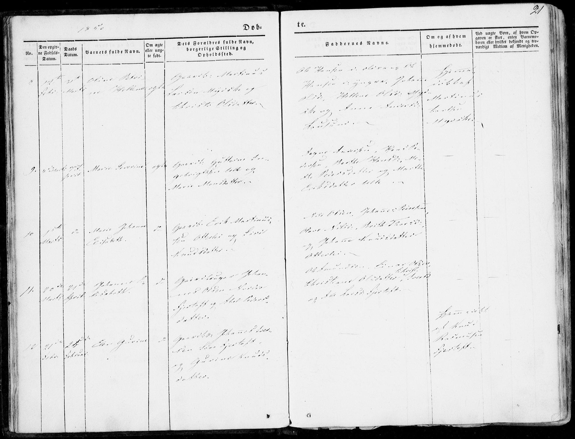 Ministerialprotokoller, klokkerbøker og fødselsregistre - Møre og Romsdal, AV/SAT-A-1454/536/L0497: Parish register (official) no. 536A06, 1845-1865, p. 21