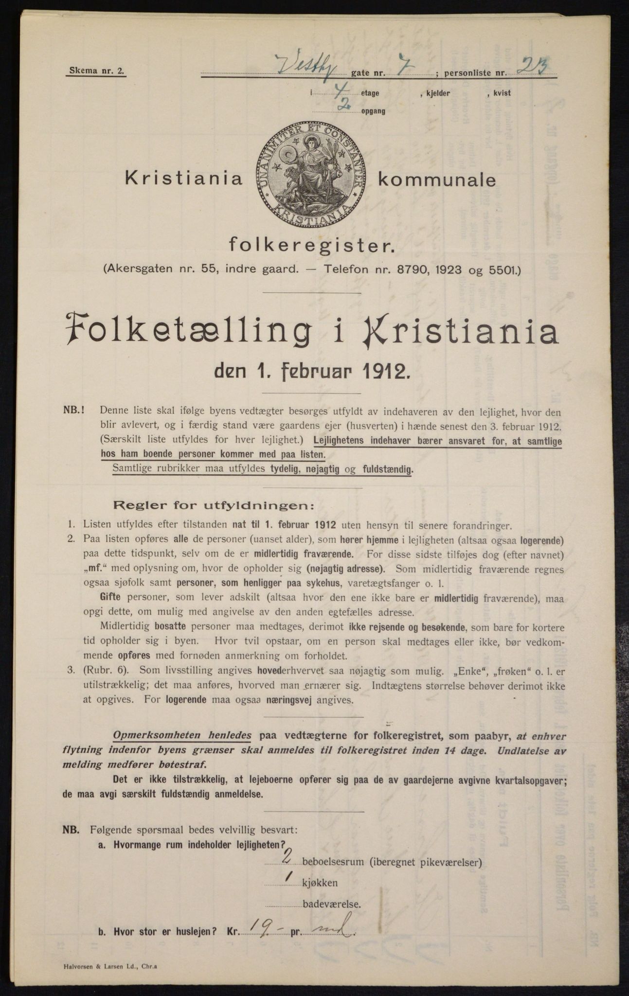 OBA, Municipal Census 1912 for Kristiania, 1912, p. 122263