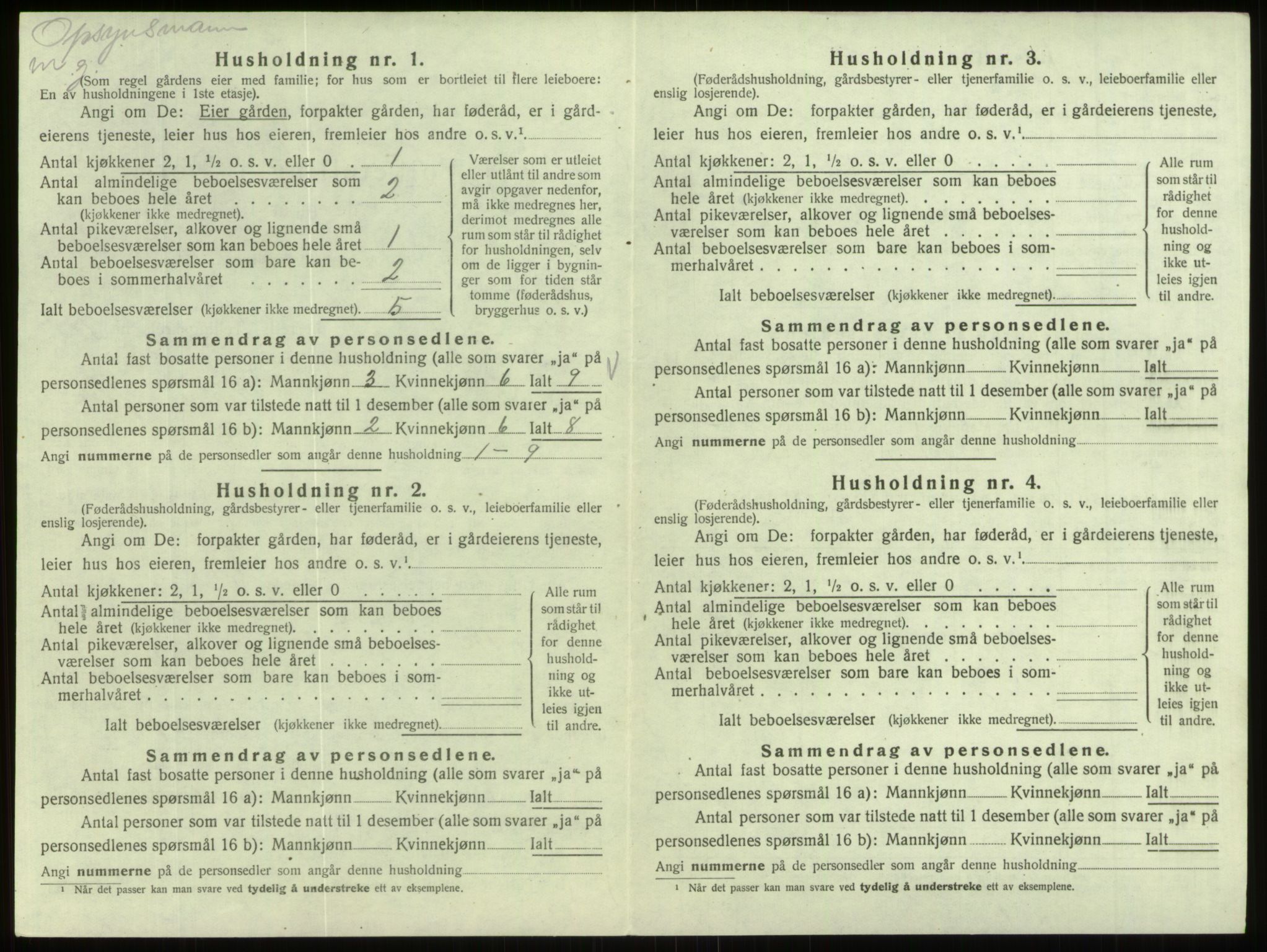 SAB, 1920 census for Eid, 1920, p. 430