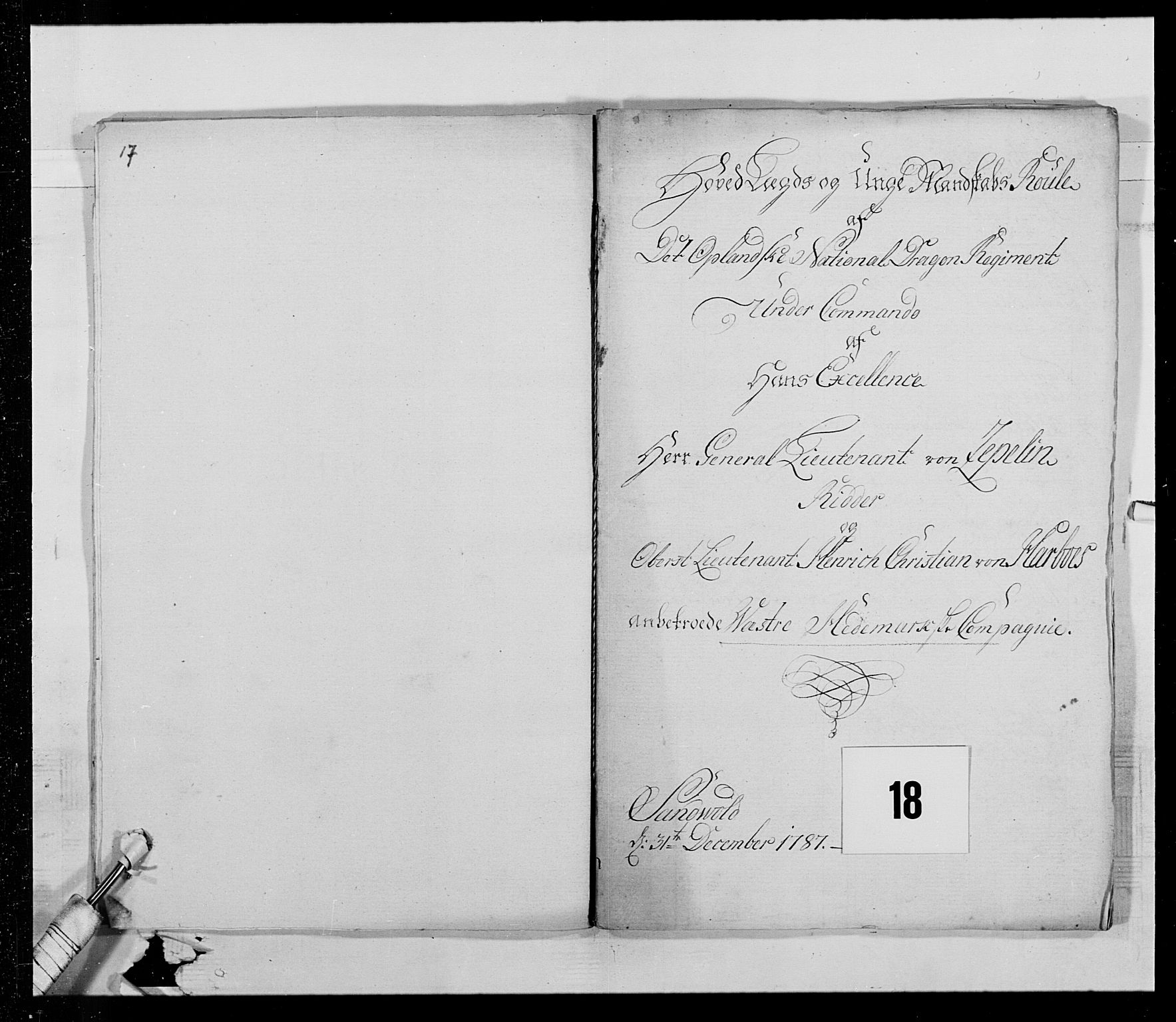 Generalitets- og kommissariatskollegiet, Det kongelige norske kommissariatskollegium, AV/RA-EA-5420/E/Eh/L0015: Opplandske dragonregiment, 1784-1789, p. 363