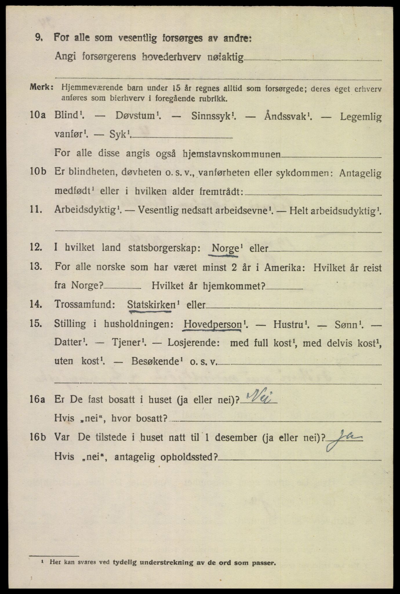 SAK, 1920 census for Randesund, 1920, p. 1451