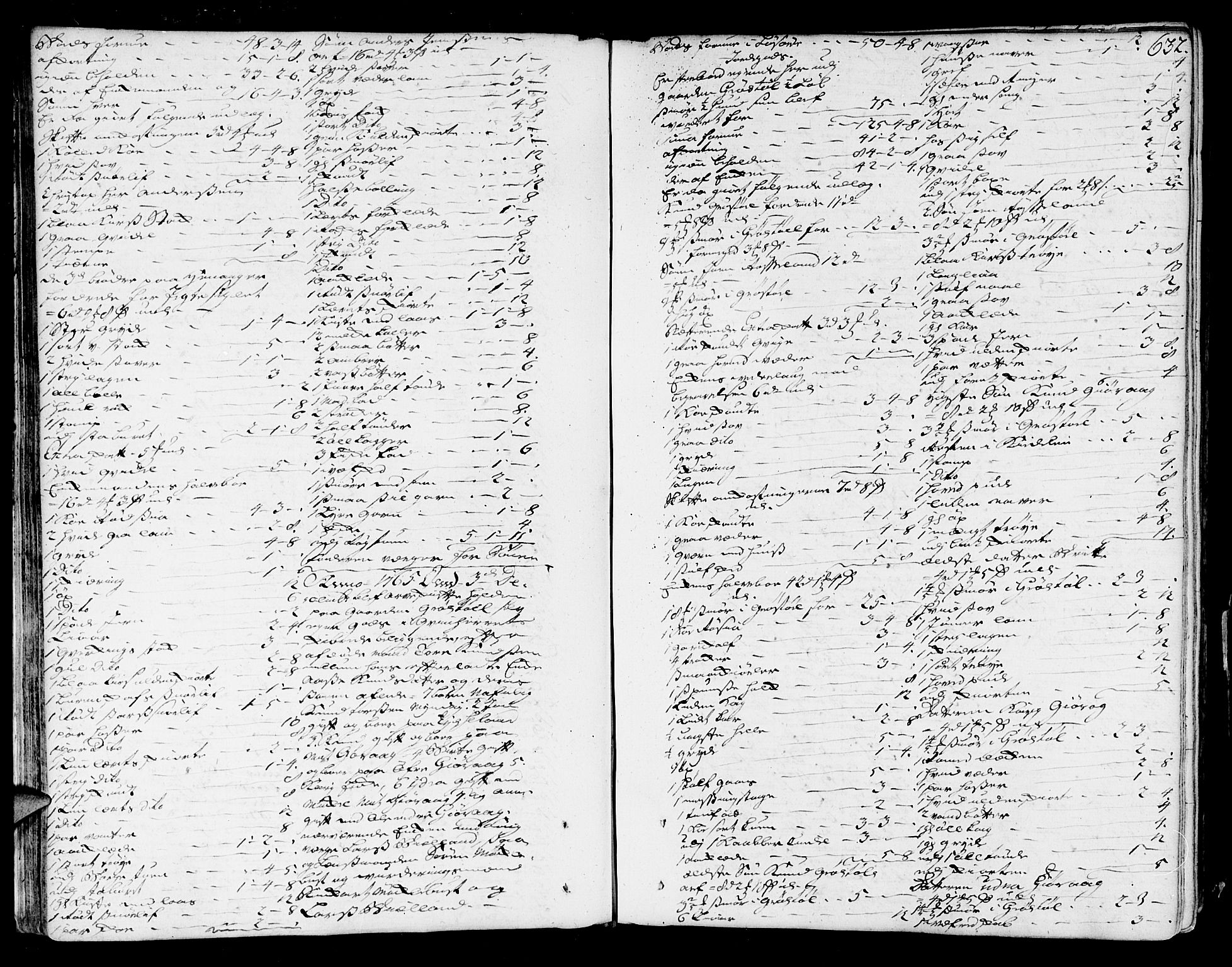 Sunnhordland sorenskrivar, SAB/A-2401/1/H/Ha/Haa/L0007: Skifteprotokollar. Register på lesesal. Fol. 901- ut, 1765-1768, p. 631b-632a