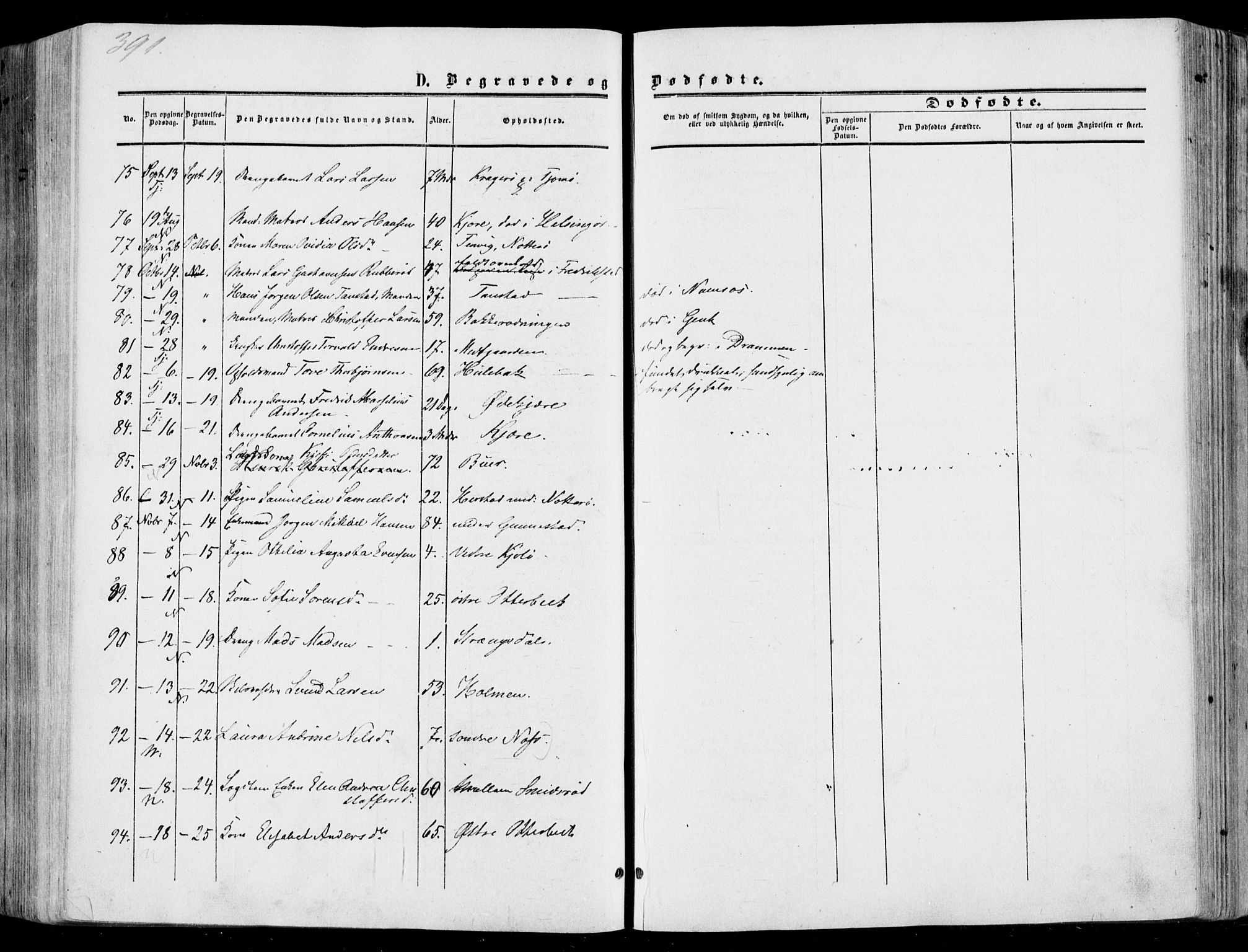 Nøtterøy kirkebøker, AV/SAKO-A-354/F/Fa/L0006: Parish register (official) no. I 6, 1852-1864, p. 391