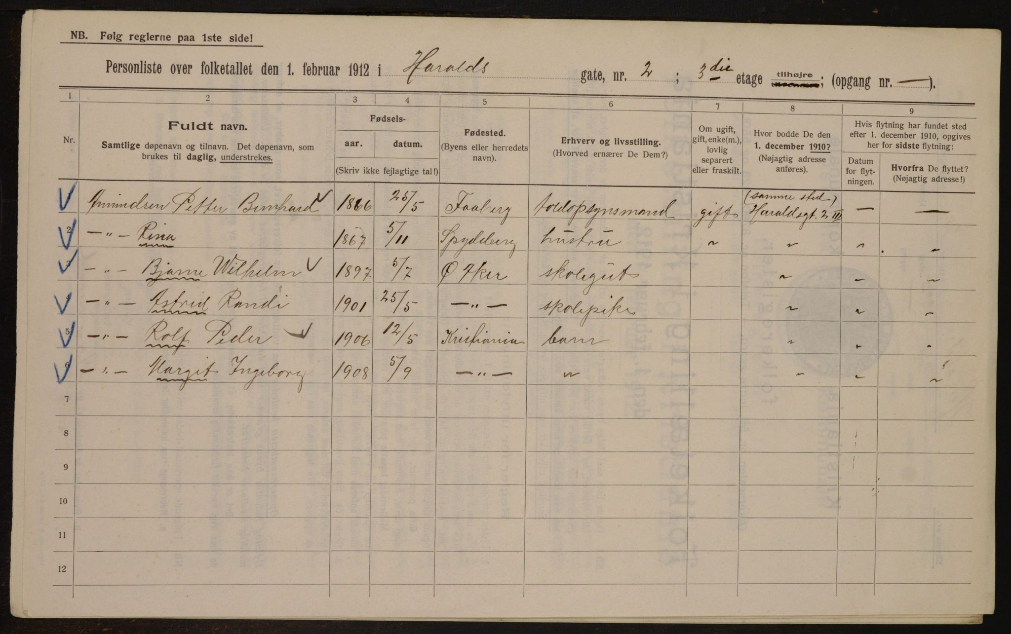 OBA, Municipal Census 1912 for Kristiania, 1912, p. 35011